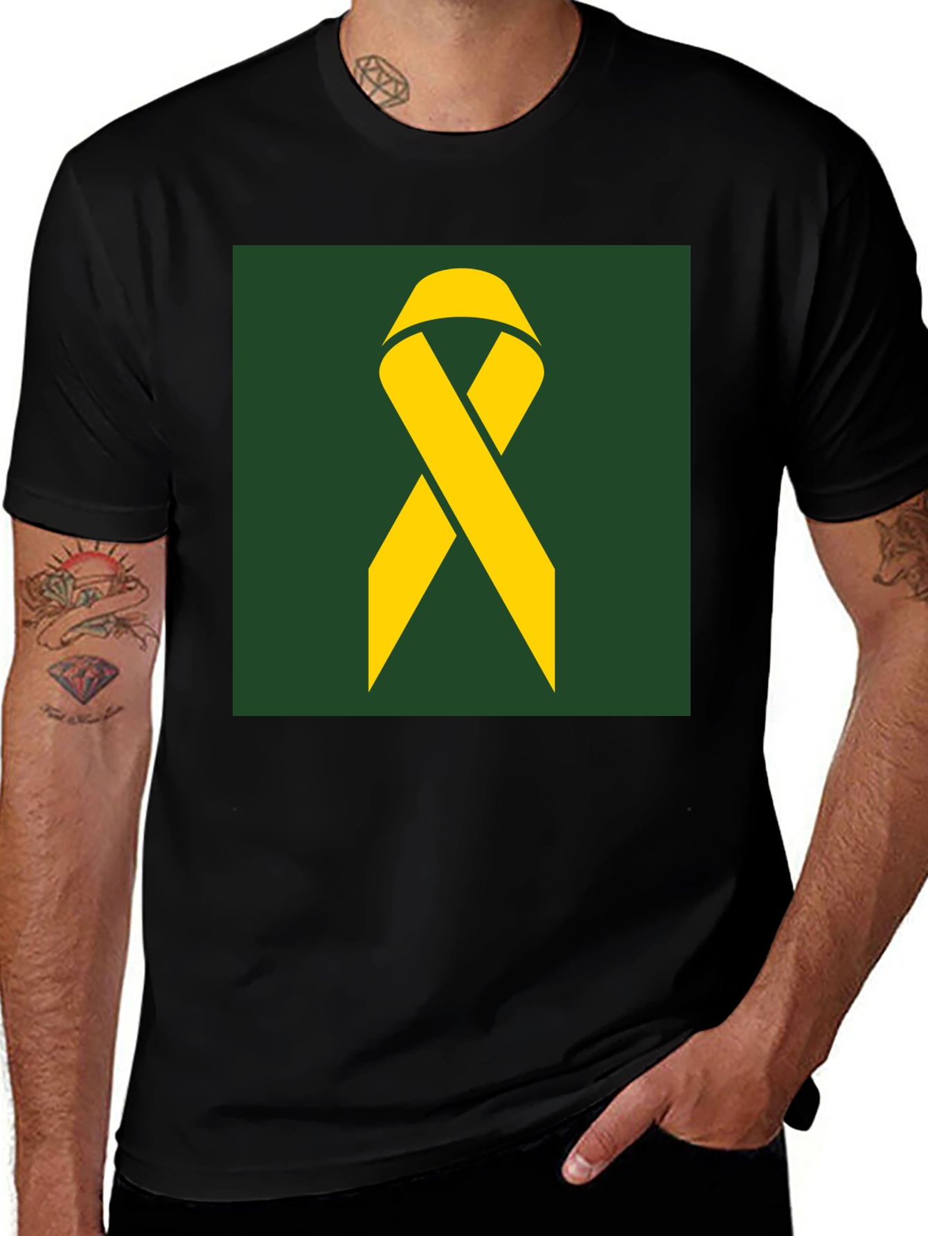 Variant 13 of Awareness Ribbon Graphic Tee - Black