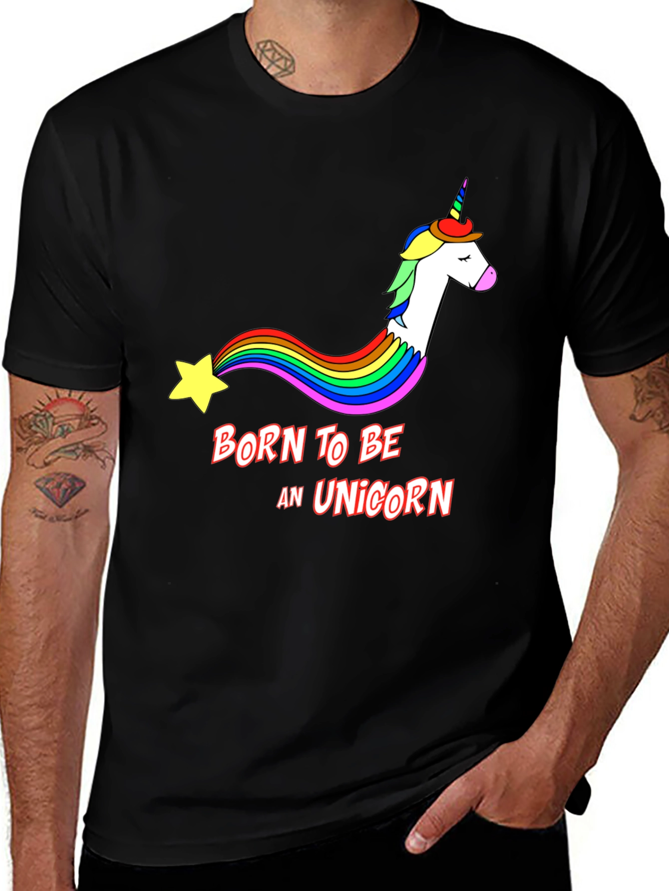Variant 6 of Born To Be A Unicorn Black T-Shirt