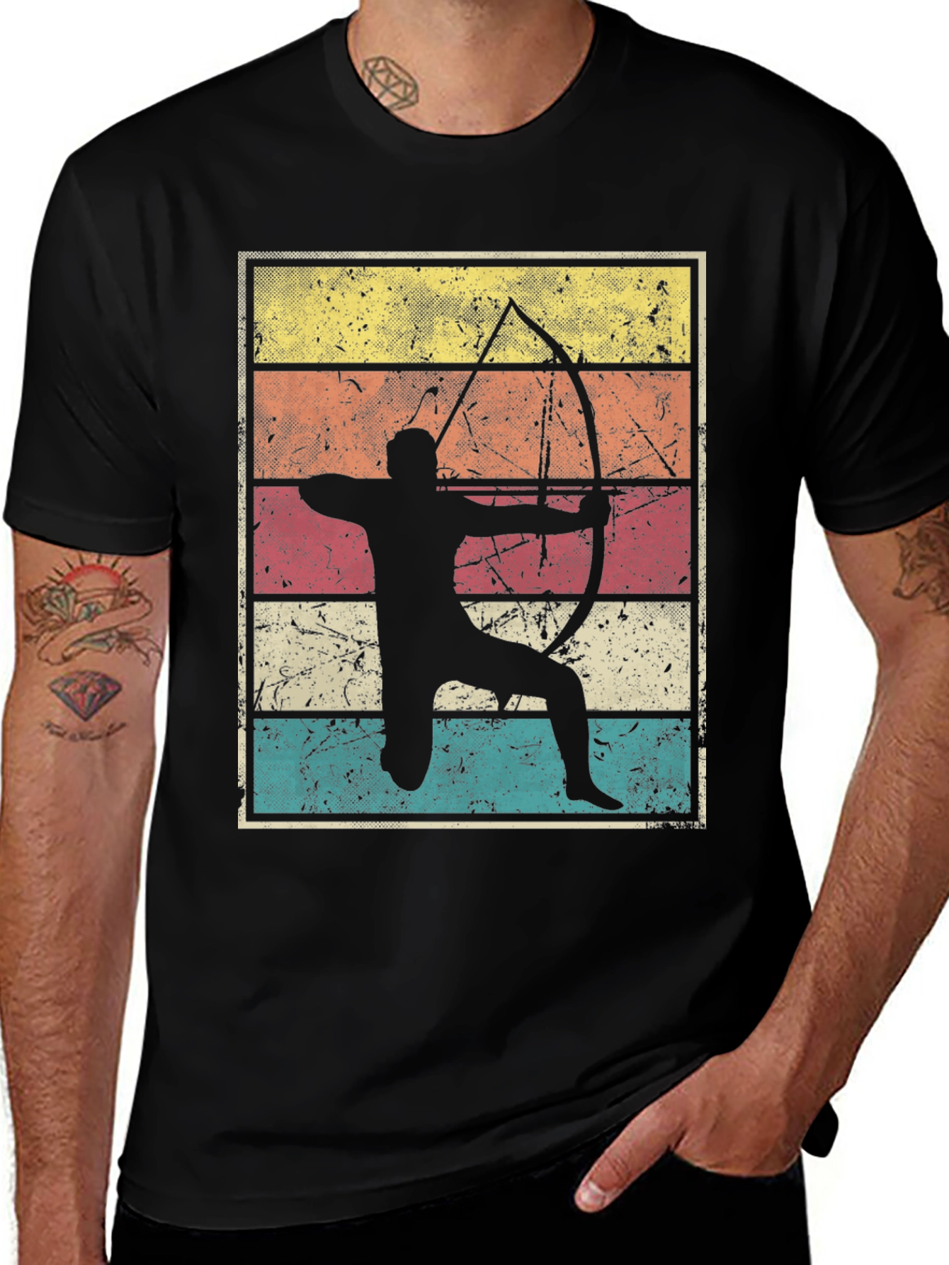 Variant 21 of Retro Archer Graphic Tee - Vintage Style Archery Shirt