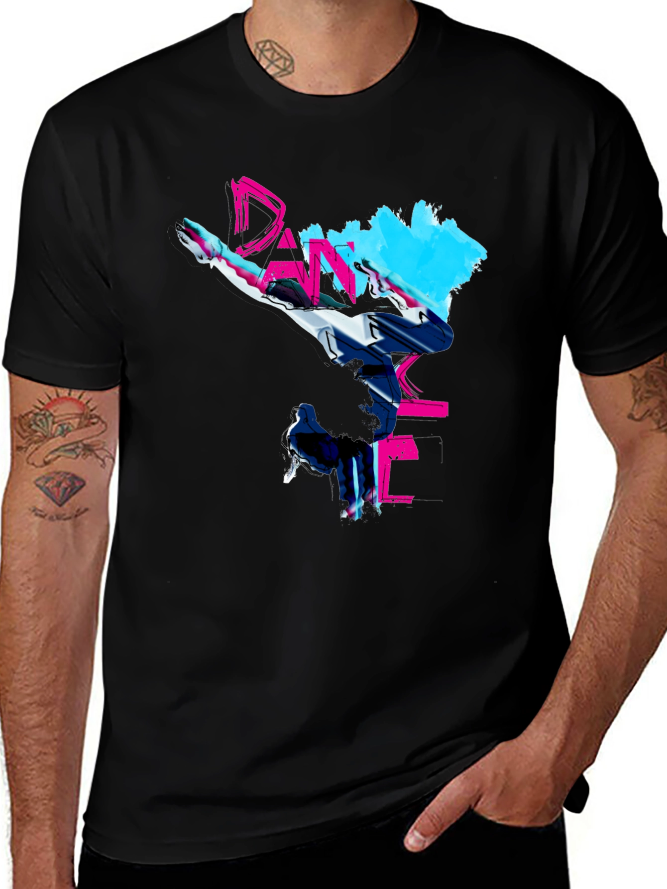 Variant 25 of Dance Graphic Black T-Shirt