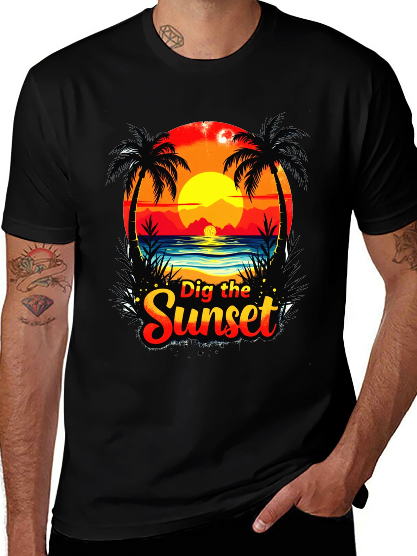 Dig the Sunset Graphic Tee - Beach Vibes