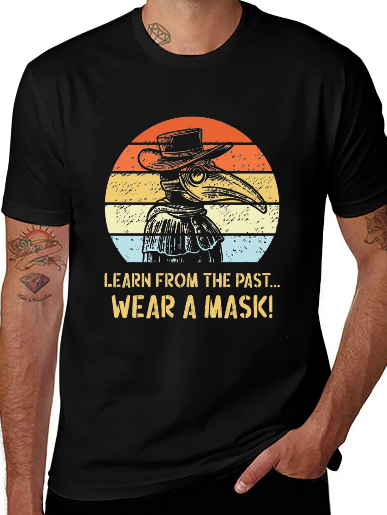 Variant 20 of Plague Doctor Mask T-Shirt - Learn From The Past!