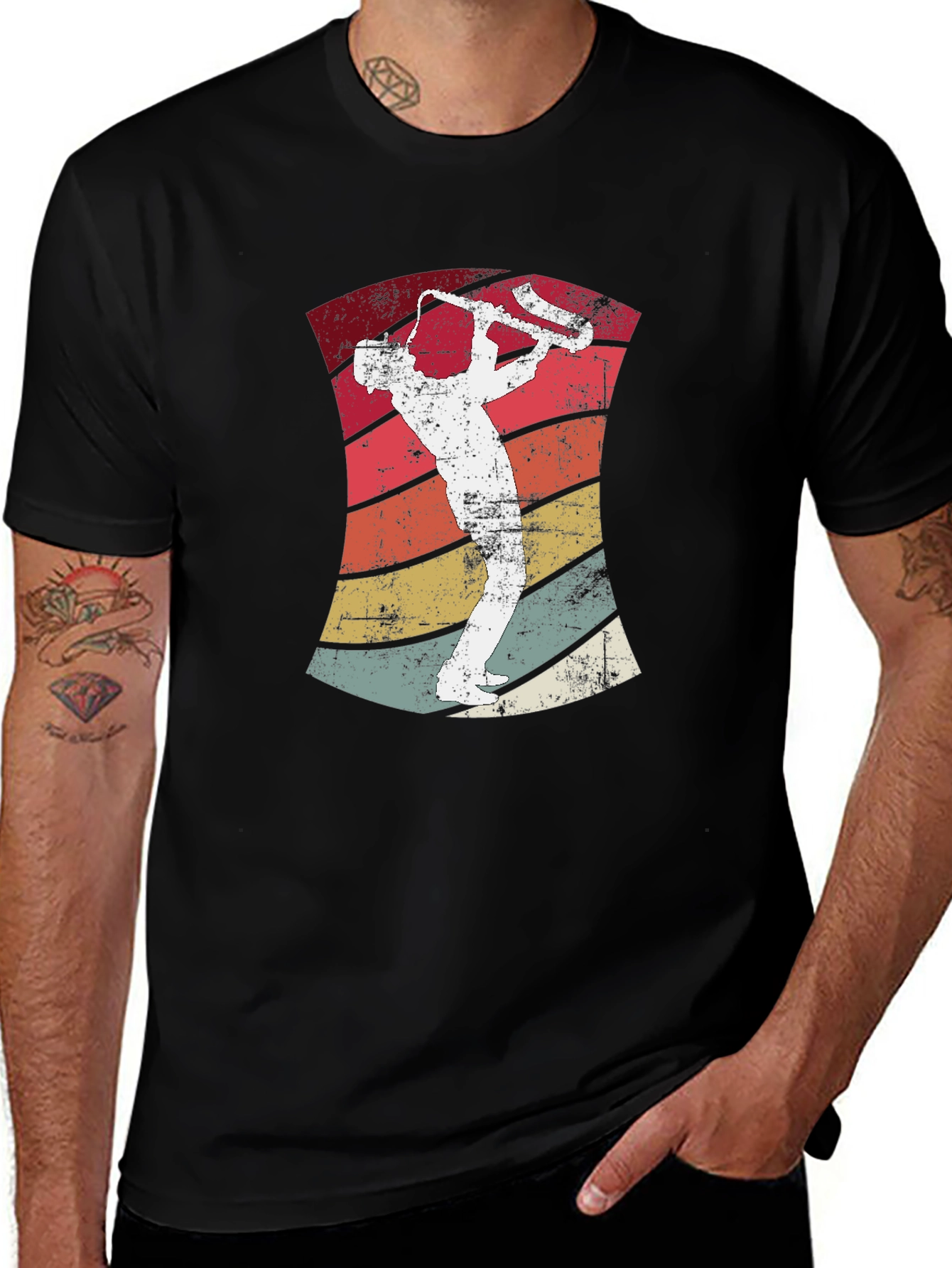 Variant 11 of Vintage Lacrosse Player Graphic T-Shirt