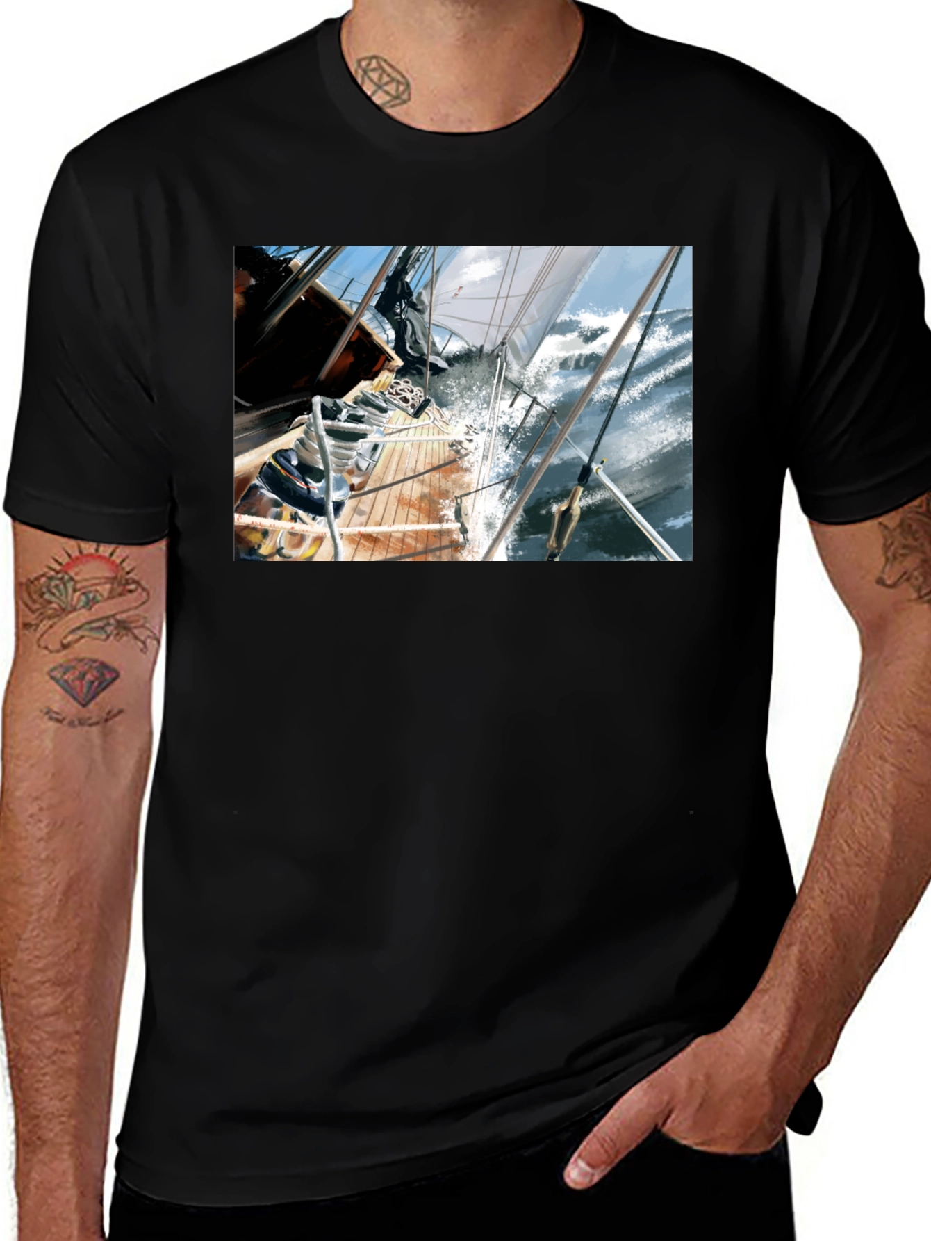 Sailing Boat Graphic T-Shirt