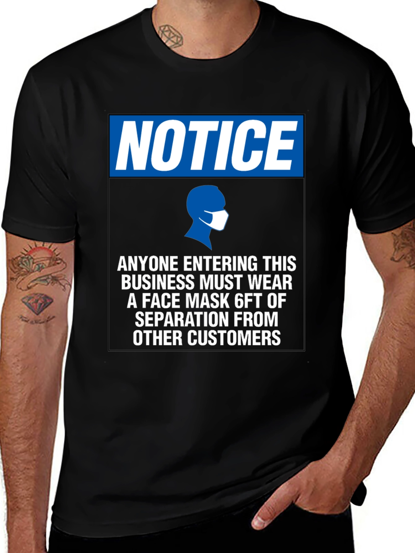 Notice Face Mask 6ft Separation T-Shirt