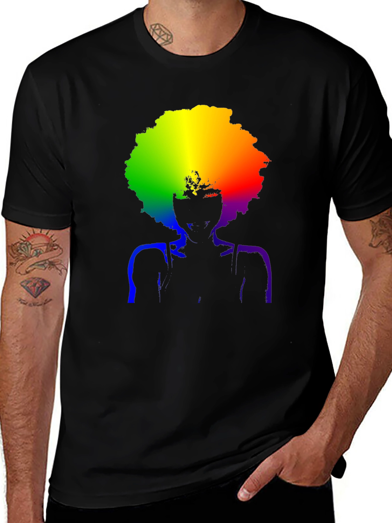Variant 6 of Rainbow Afro Silhouette T-Shirt