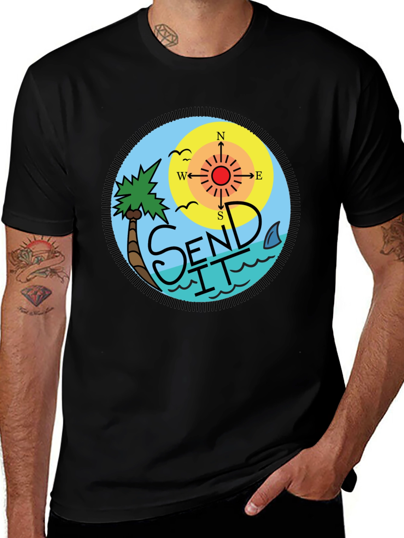 Variant 19 of Send It T-Shirt - Tropical Adventure Graphic Tee