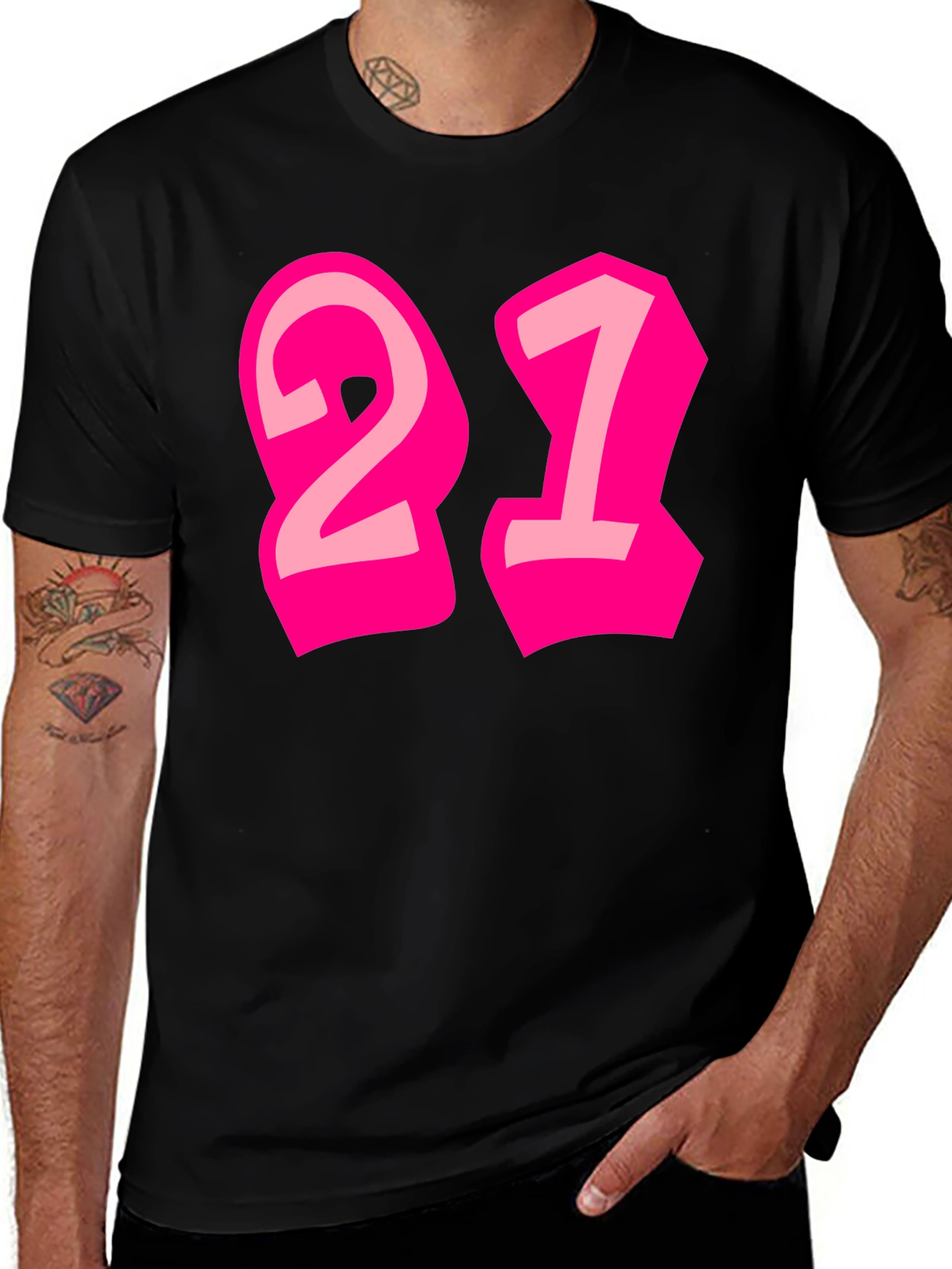 Bold 21 Graphic Tee - Black Cotton Blend