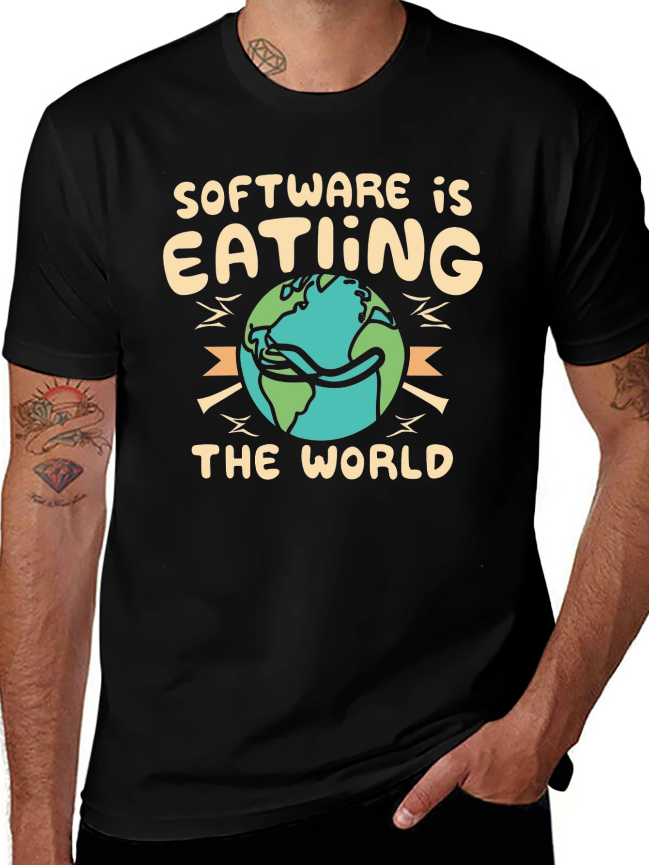 Variant 21 of Software is Eating the World T-Shirt - Geek Tee