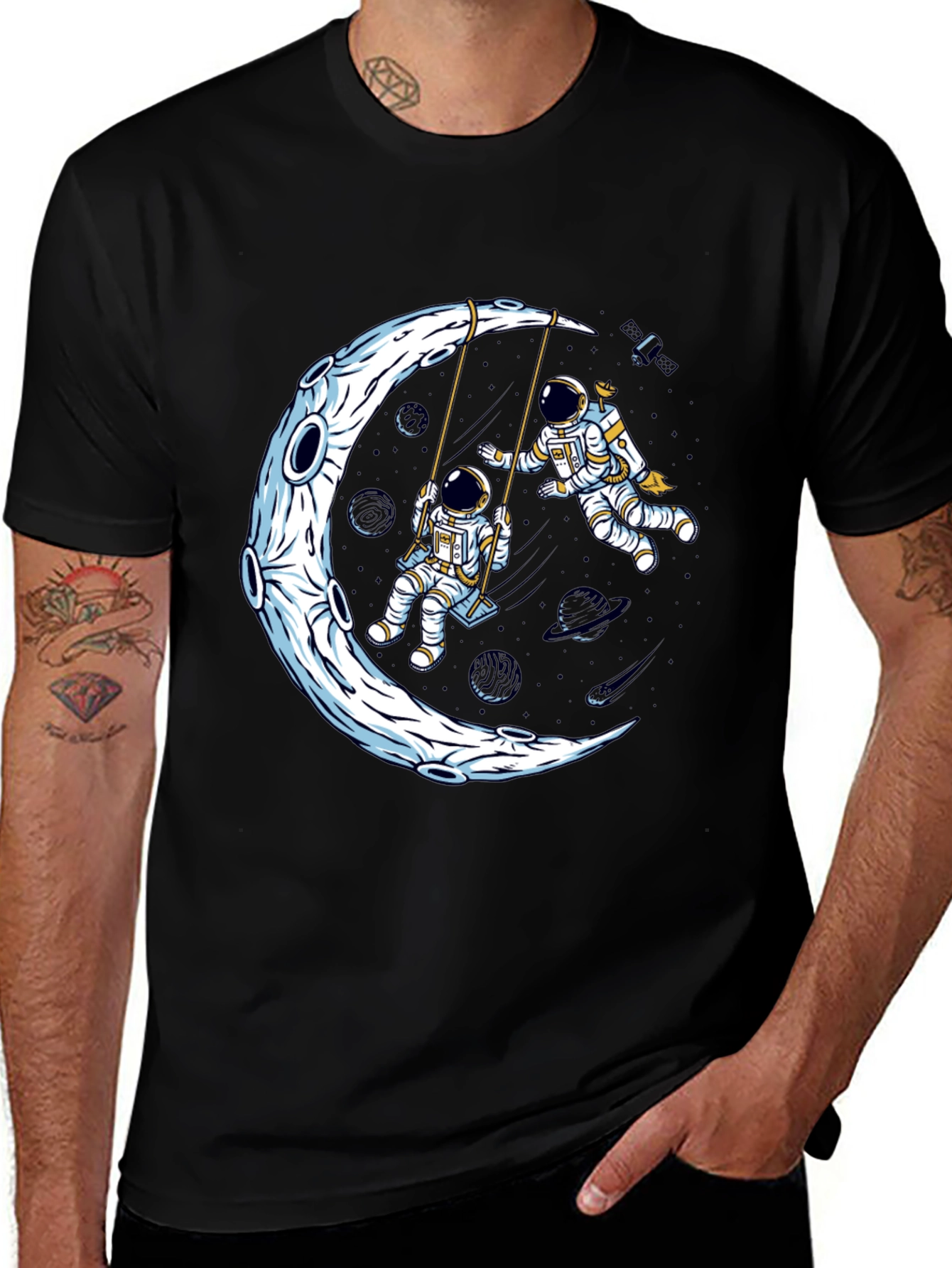 Variant 8 of Astronauts on Moon Swing Graphic Tee