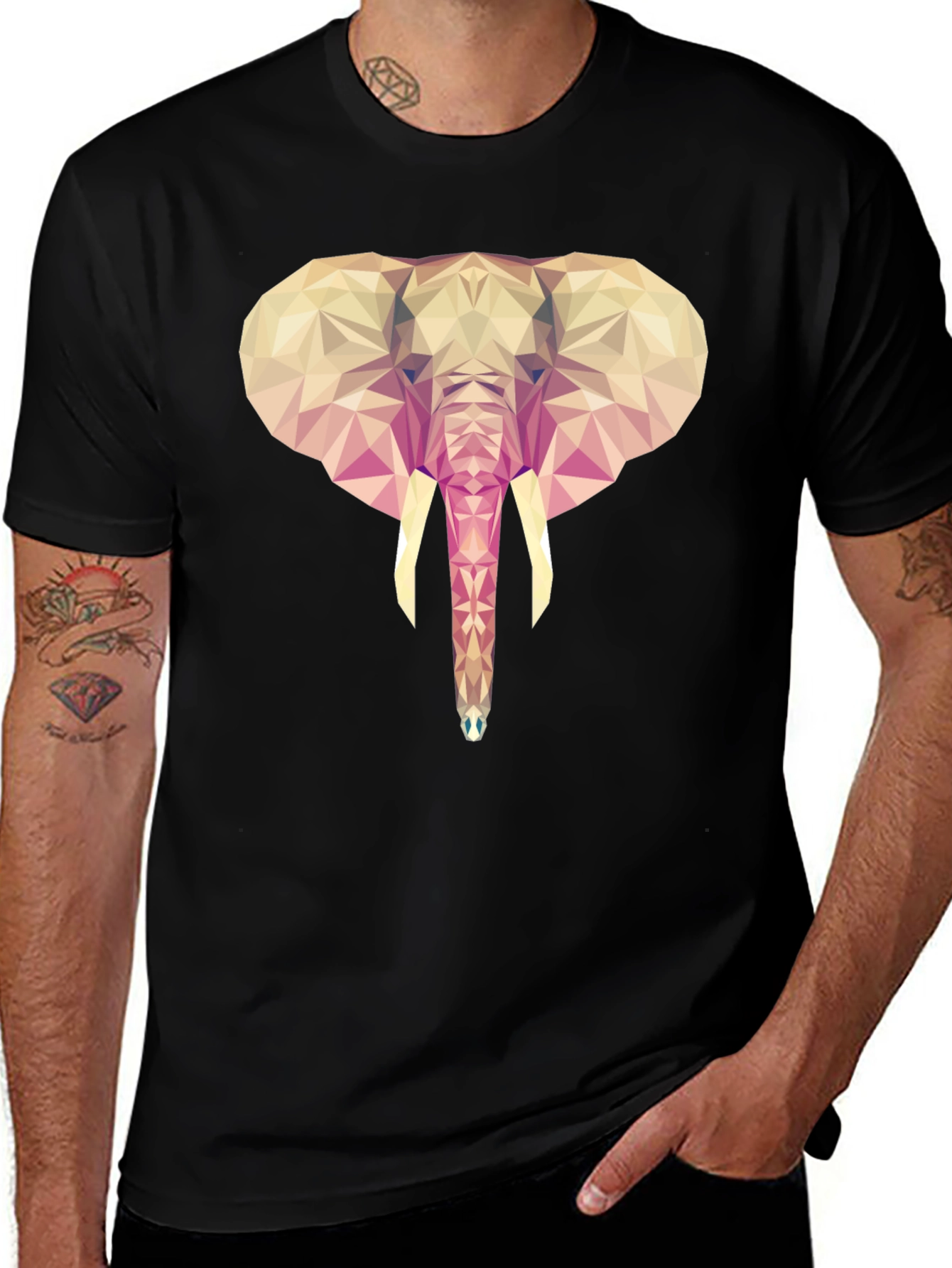 Variant 20 of Geometric Elephant Tee - Modern Graphic Print T-Shirt