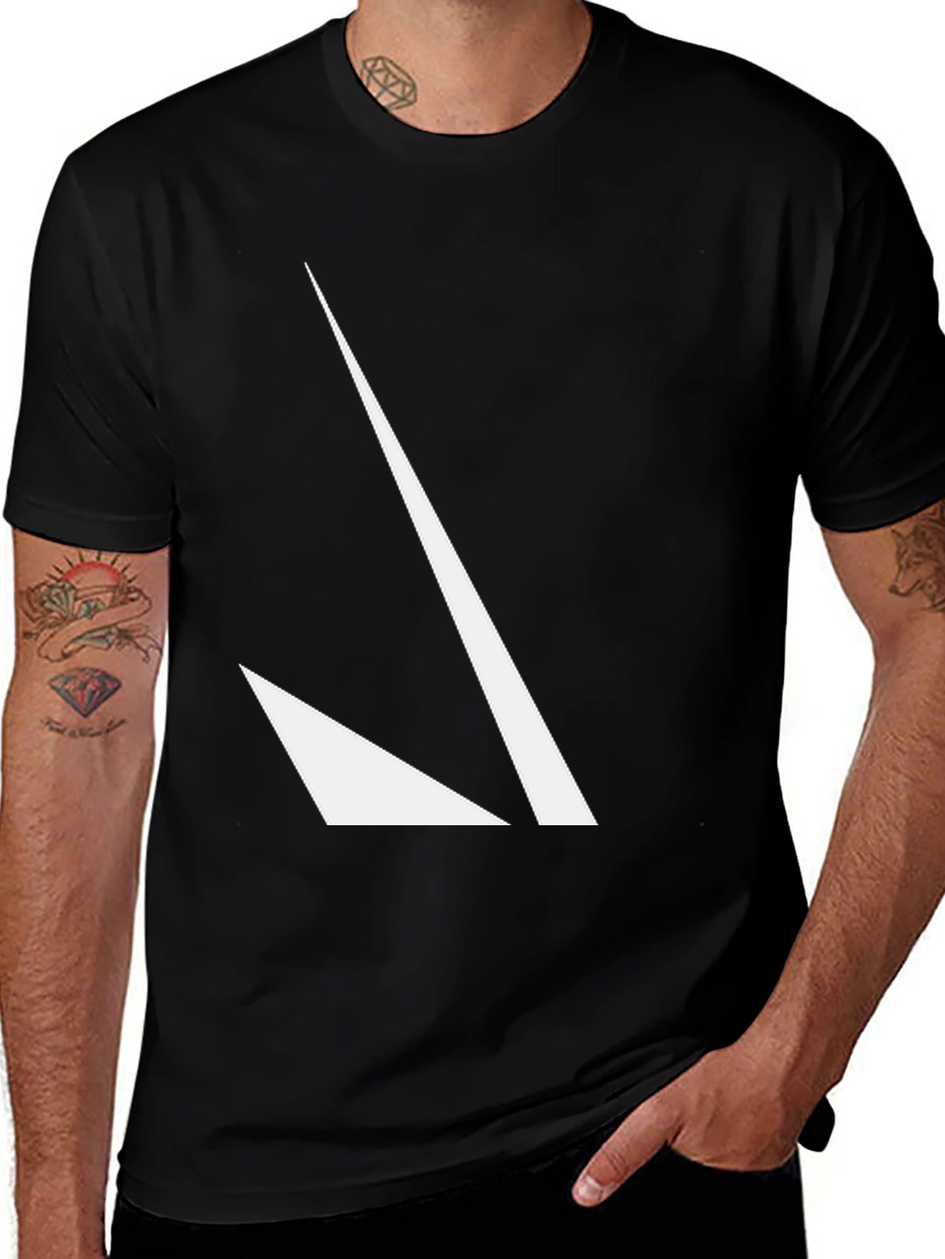 Variant 28 of Abstract Graphic Print Black Tee