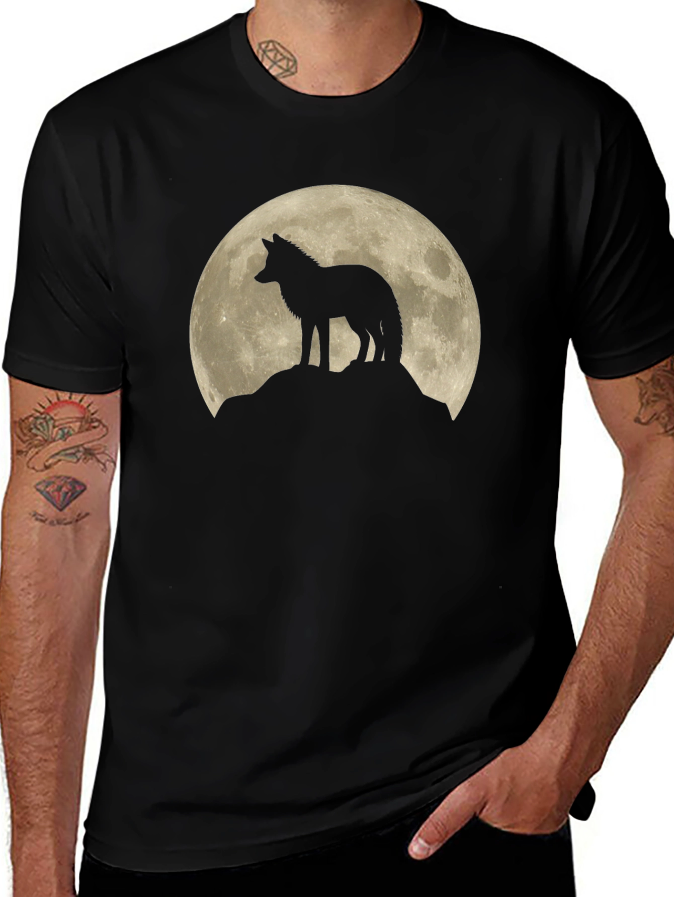 Variant 17 of Wolf Moon Black Graphic T-Shirt