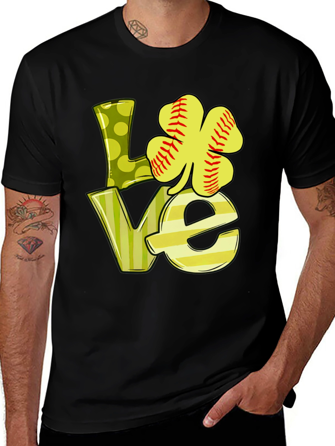 Variant 2 of LOVE Baseball Shamrock T-Shirt - St. Patrick's Day Tee