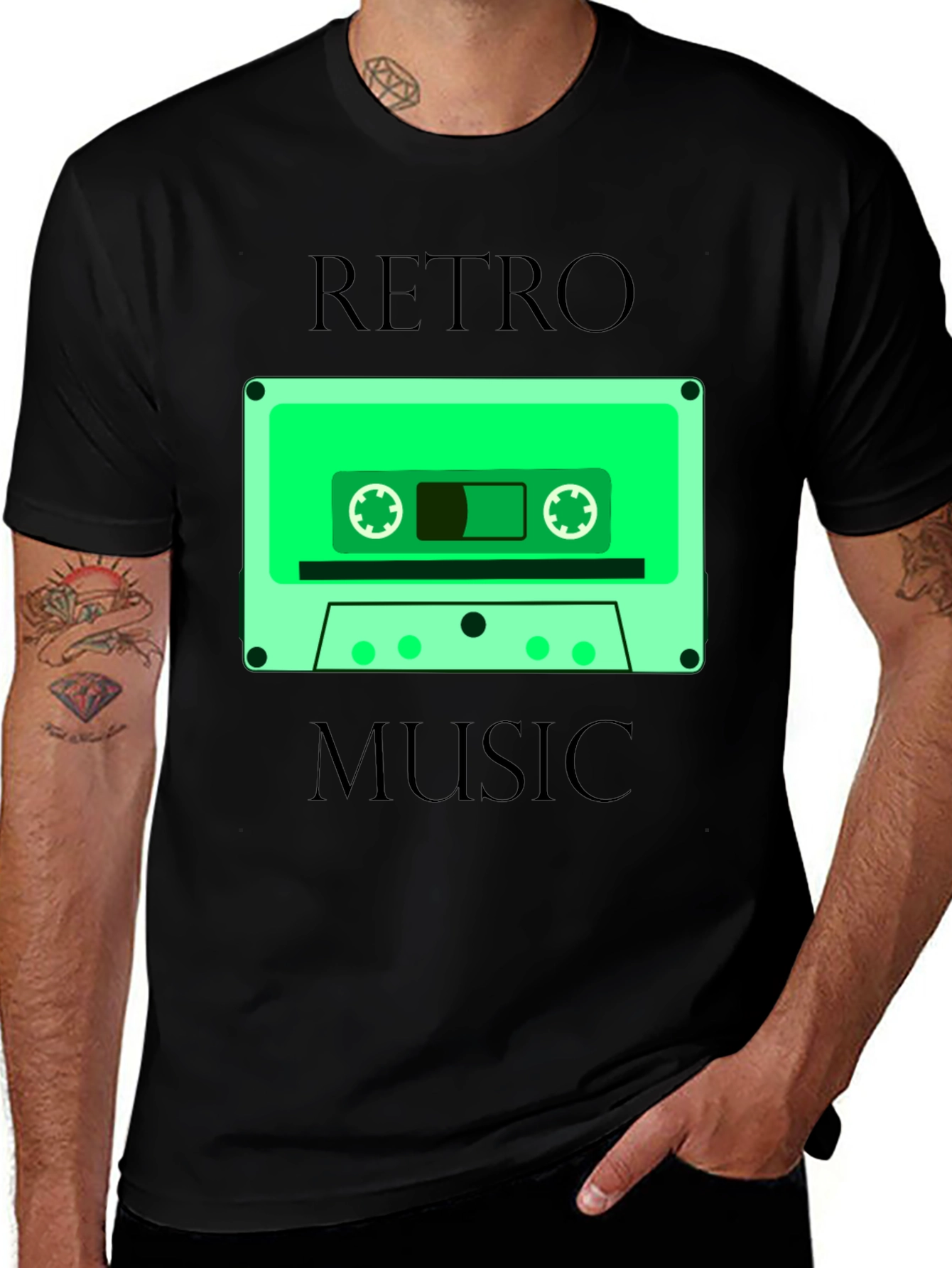 Variant 27 of Retro Music Graphic Tee - Cassette Tape Design