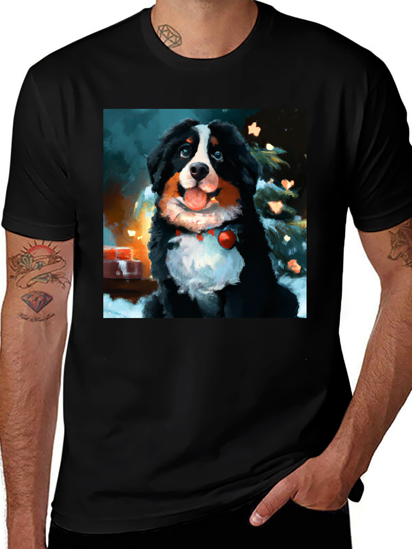 Variant 23 of Bernese Mountain Dog Christmas T-Shirt