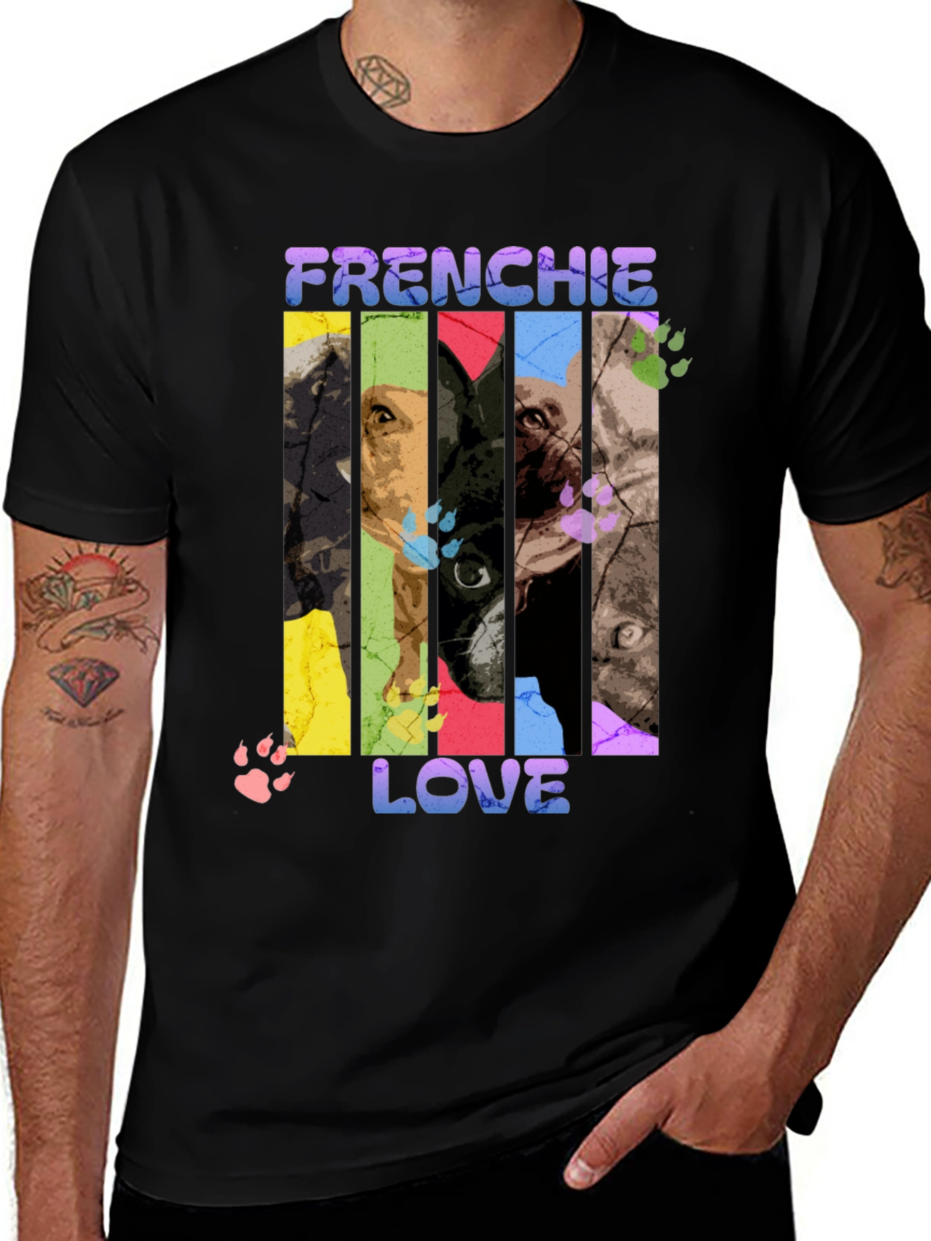Frenchie Love Graphic T-Shirt - Dog Lover Tee