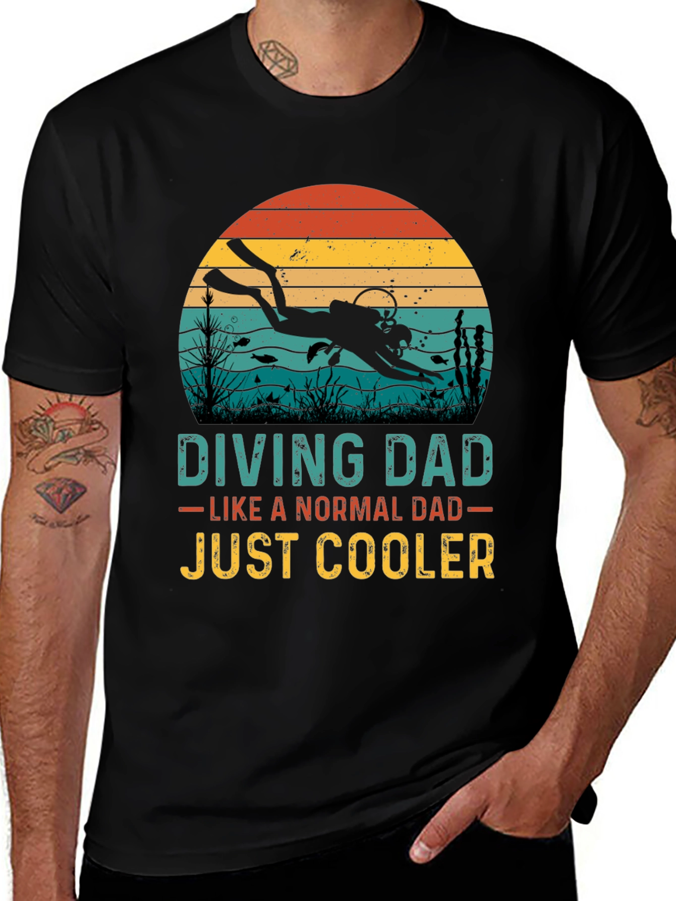 Variant 5 of Diving Dad Graphic T-Shirt - Just Cooler