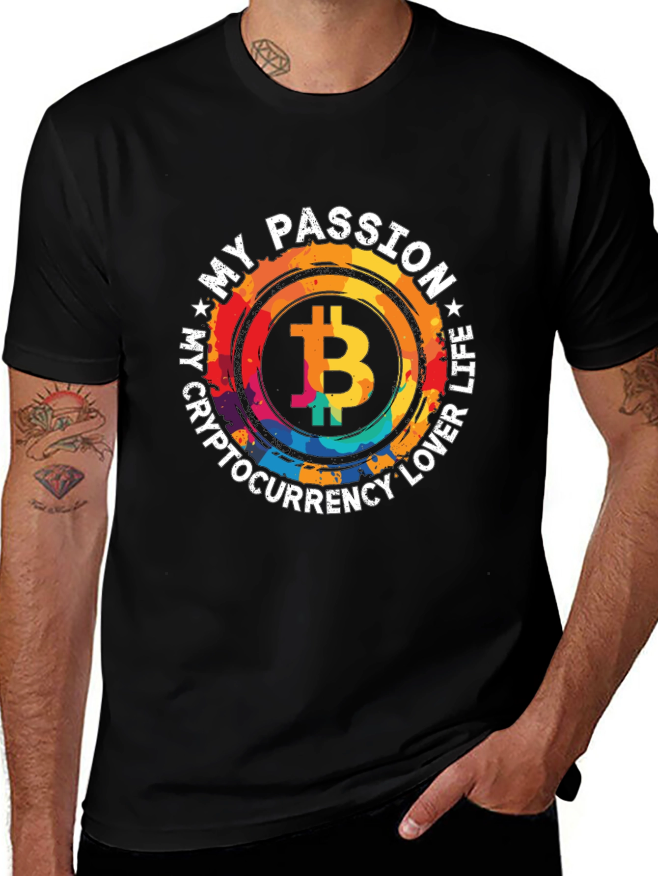 Variant 7 of Bitcoin Passion Black T-Shirt Crypto Lover Life