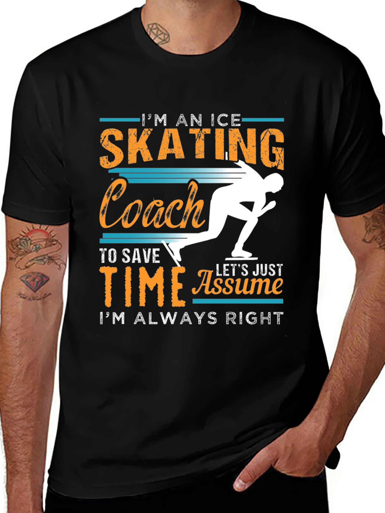 Variant 23 of Ice Skating Coach T-Shirt - Always Right