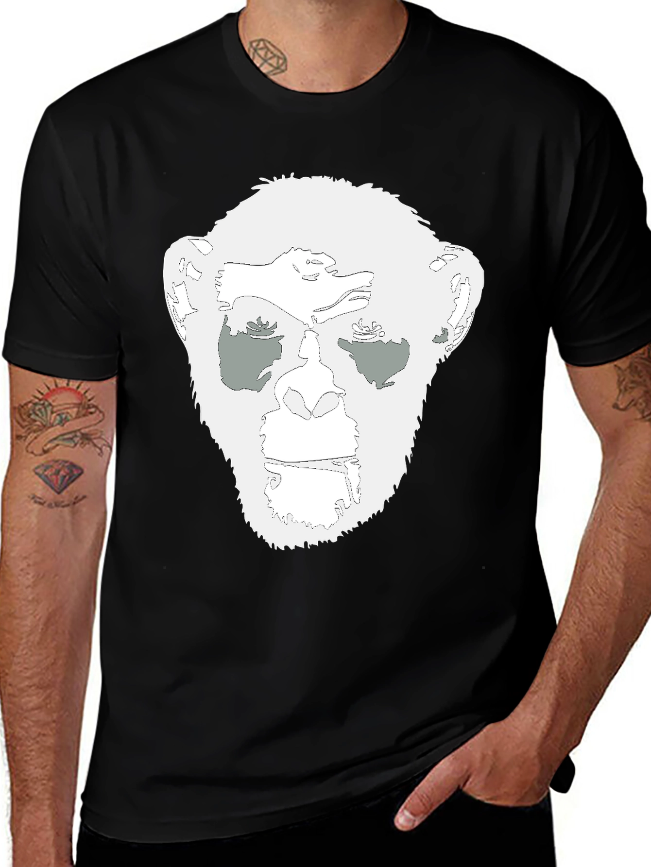 Ape Graphic Print Black T-Shirt