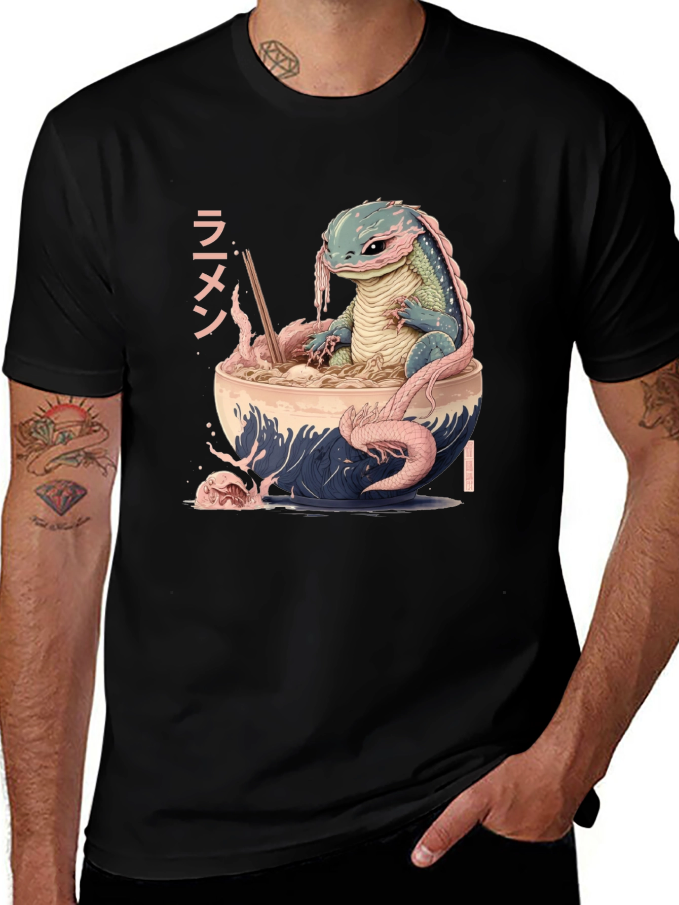 Variant 10 of Axolotl Ramen T-Shirt - Unique Anime Design