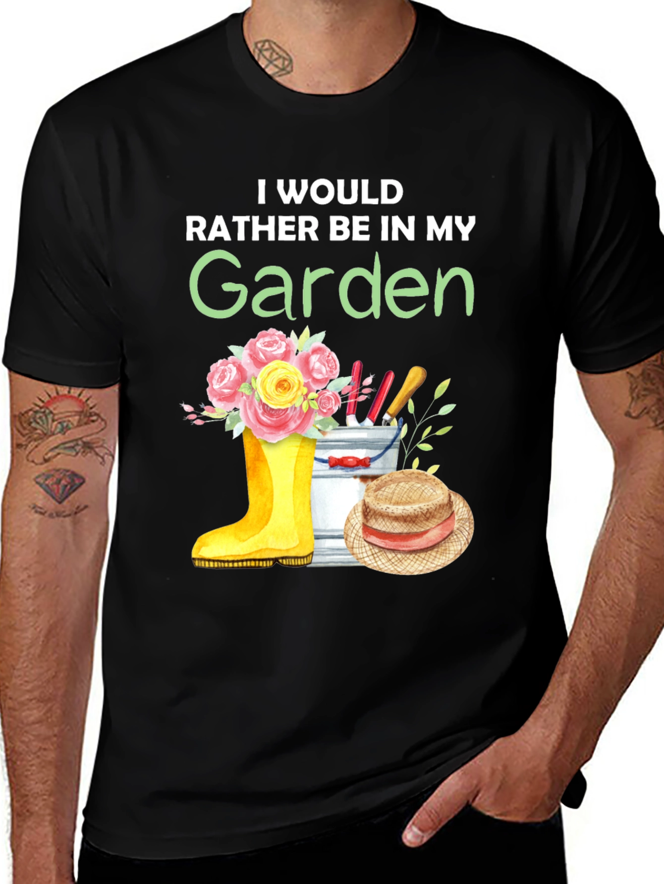 Variant 2 of Gardening T-Shirt: I'd Rather Be In My Garden