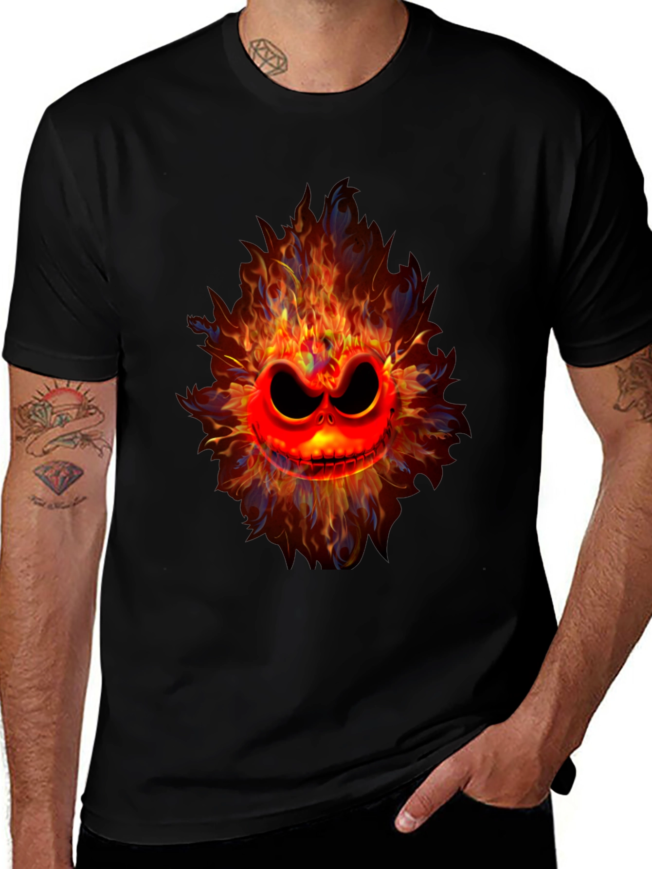 Variant 15 of Fiery Face Graphic Print T-Shirt