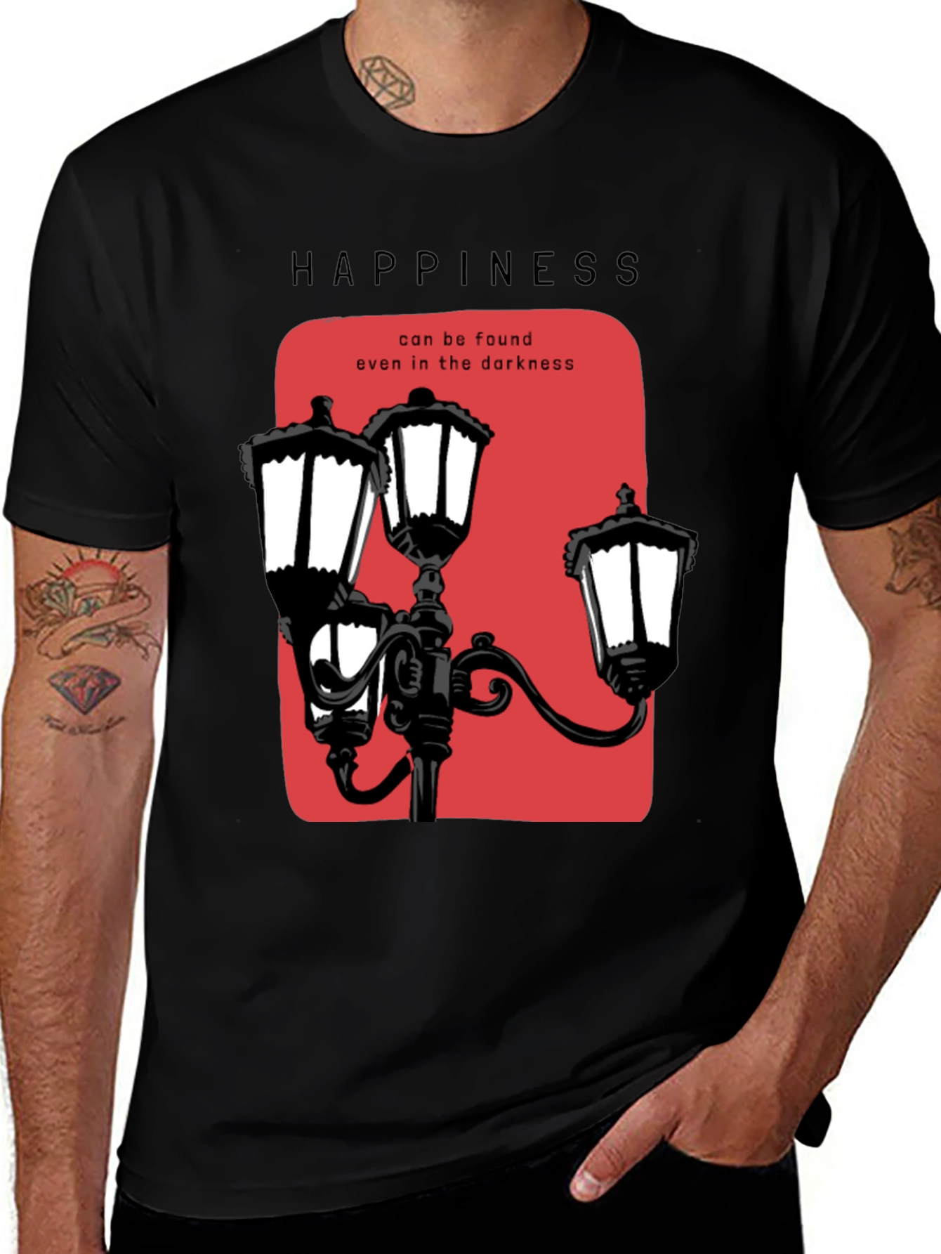 Variant 17 of Happiness Found Tee: Street Lamp Design