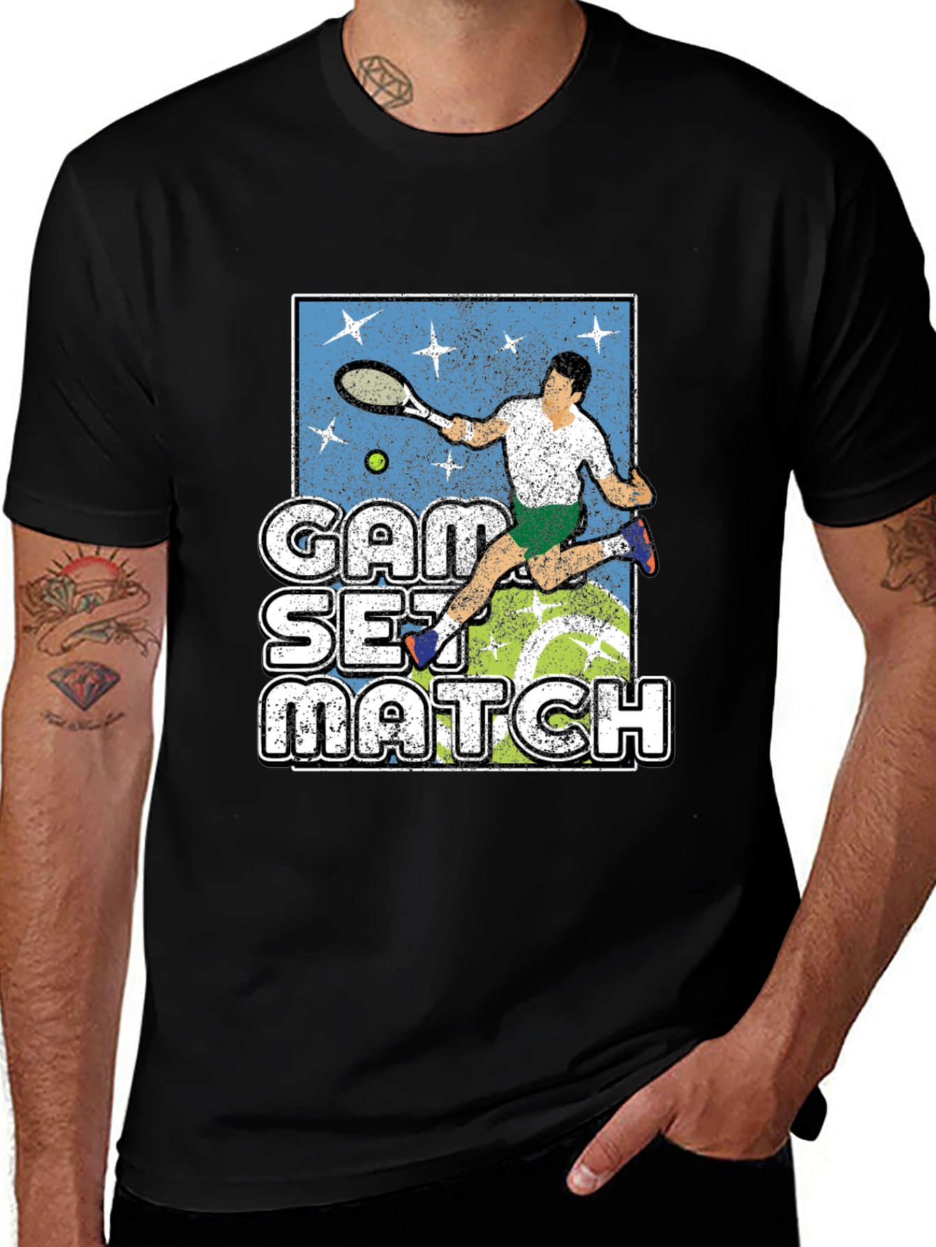 Variant 9 of Tennis Game Set Match Graphic T-Shirt
