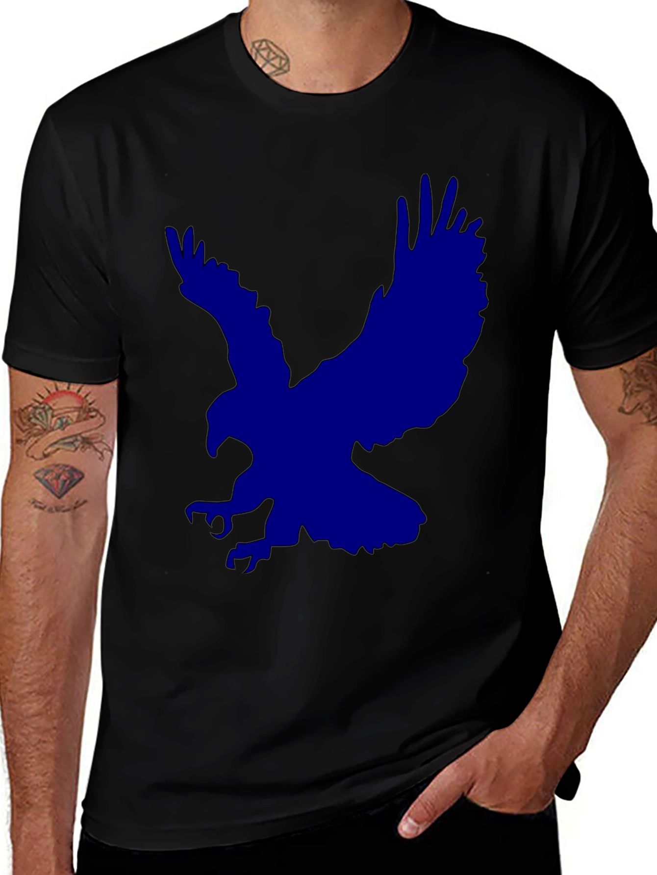 Variant 14 of Bold Eagle Graphic Tee - Men's Black T-Shirt