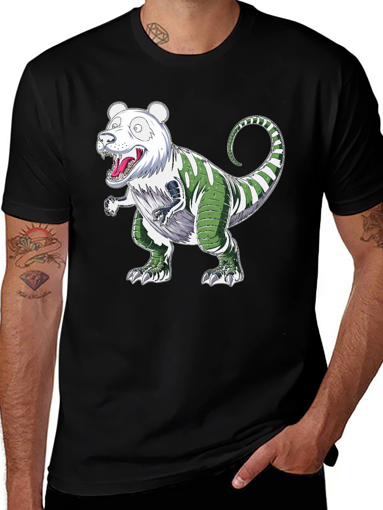 Variant 27 of Panda Dinosaur Graphic T-Shirt - Unique Animal Fusion
