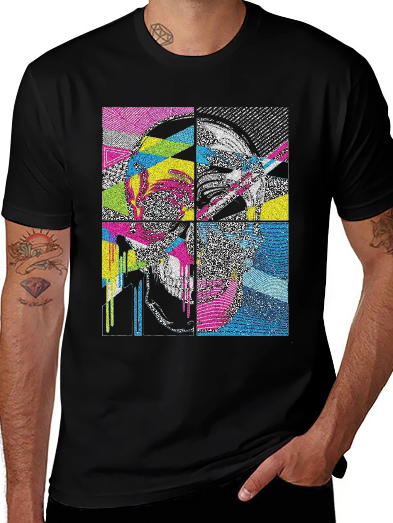 Variant 25 of Abstract Skull Graphic Print T-Shirt
