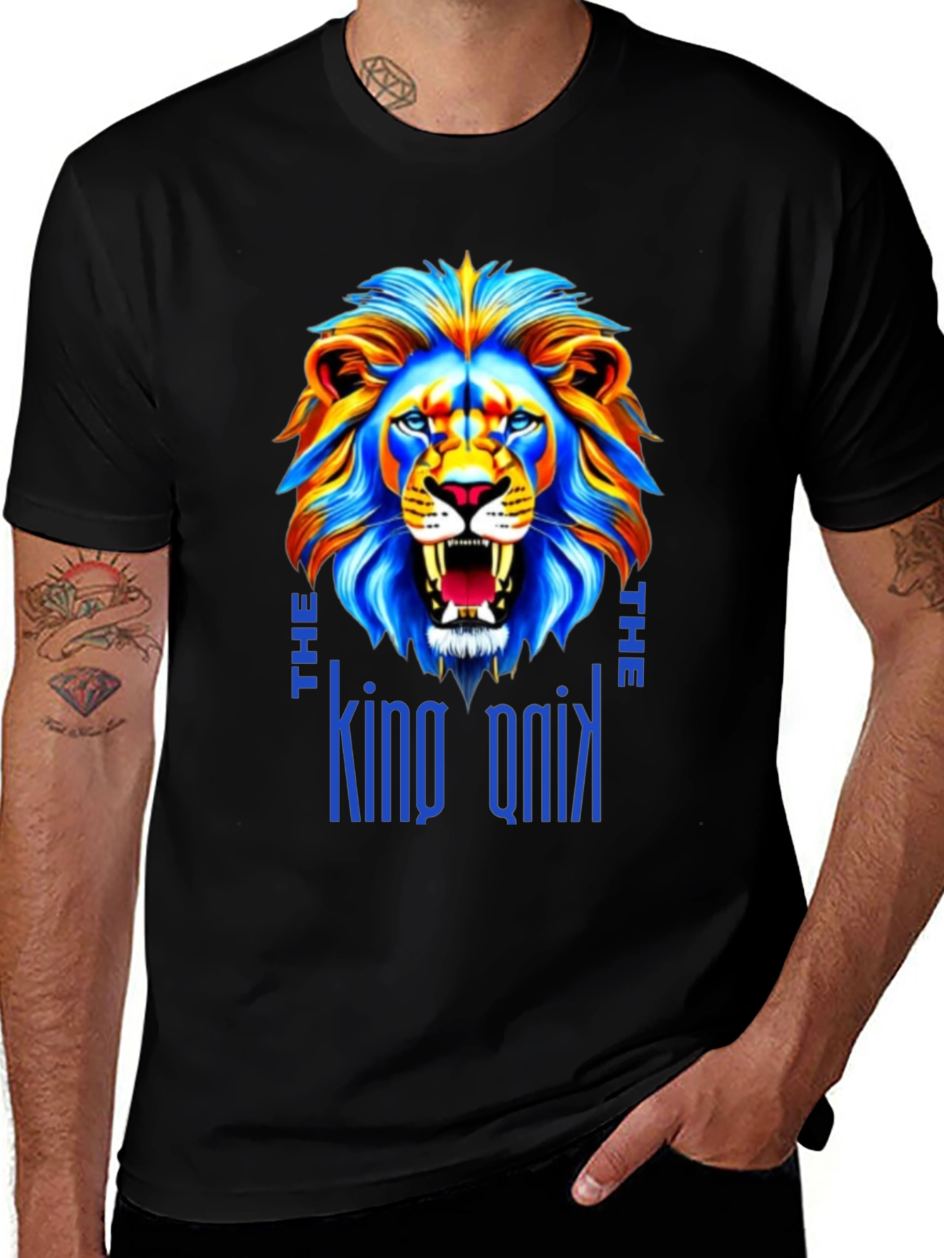 Variant 10 of King Onix Lion Graphic Black T-Shirt