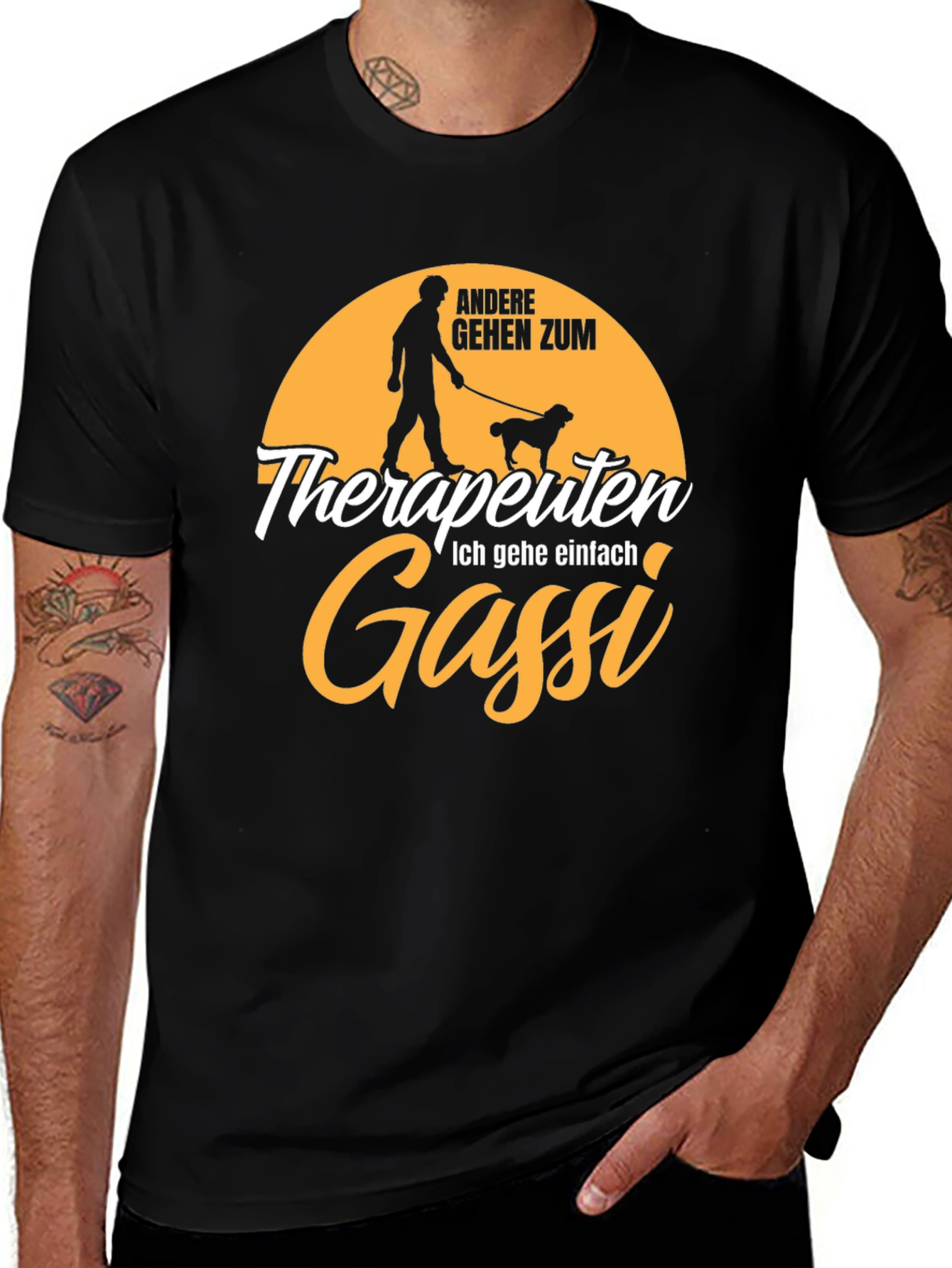 Variant 17 of Funny Dog Walker T-Shirt - Therapists Gassi Humor Tee
