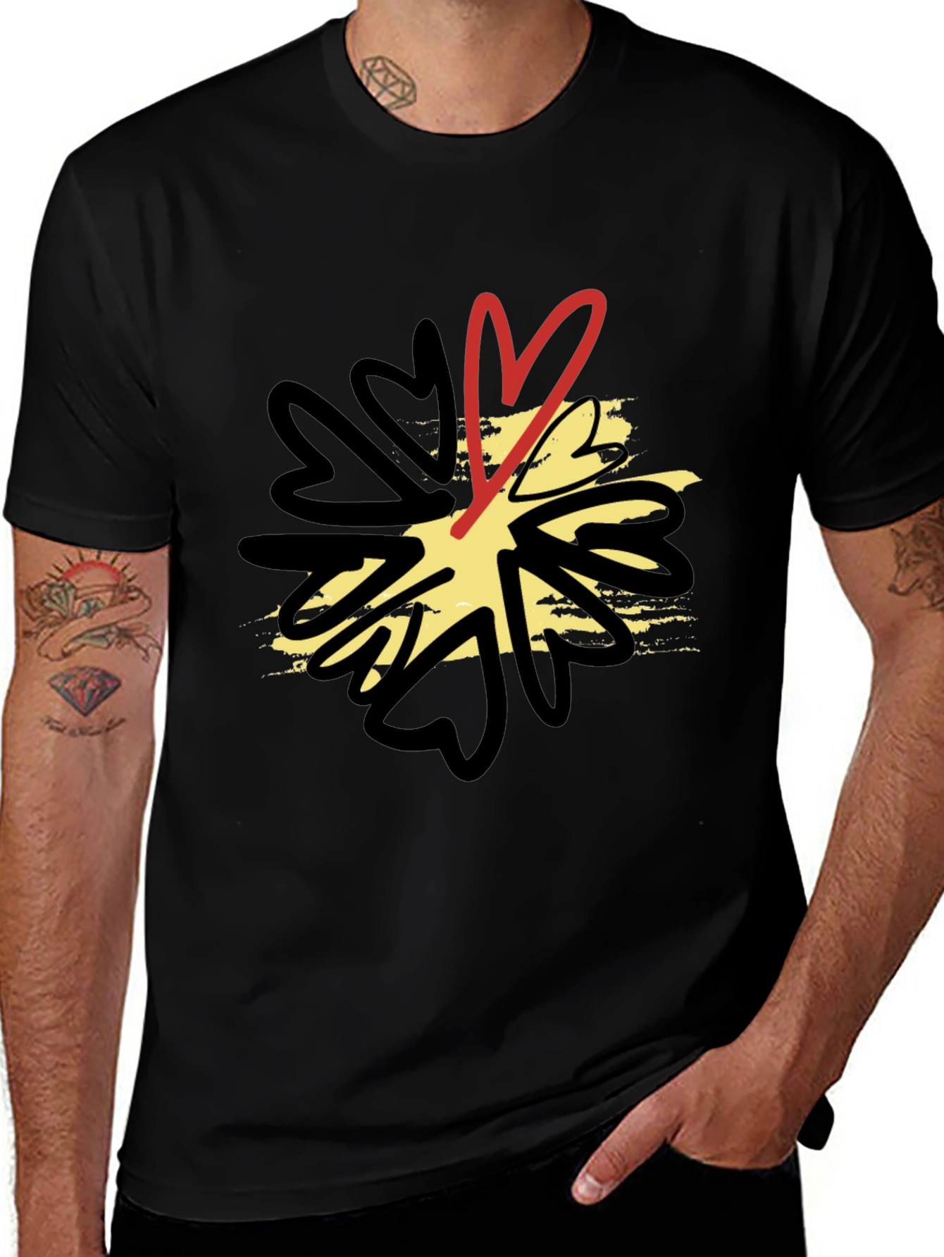 Variant 24 of Heart Flower Graphic Tee - Modern Style