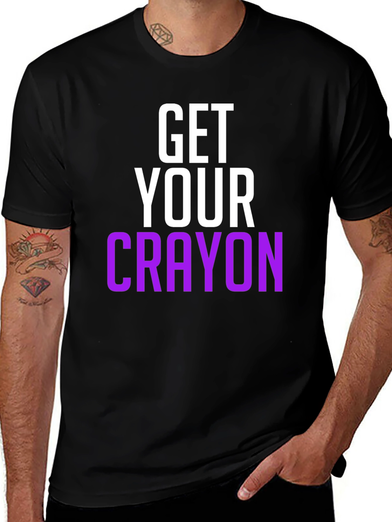 Variant 27 of Get Your Crayon Graphic Tee - Black Short Sleeve
