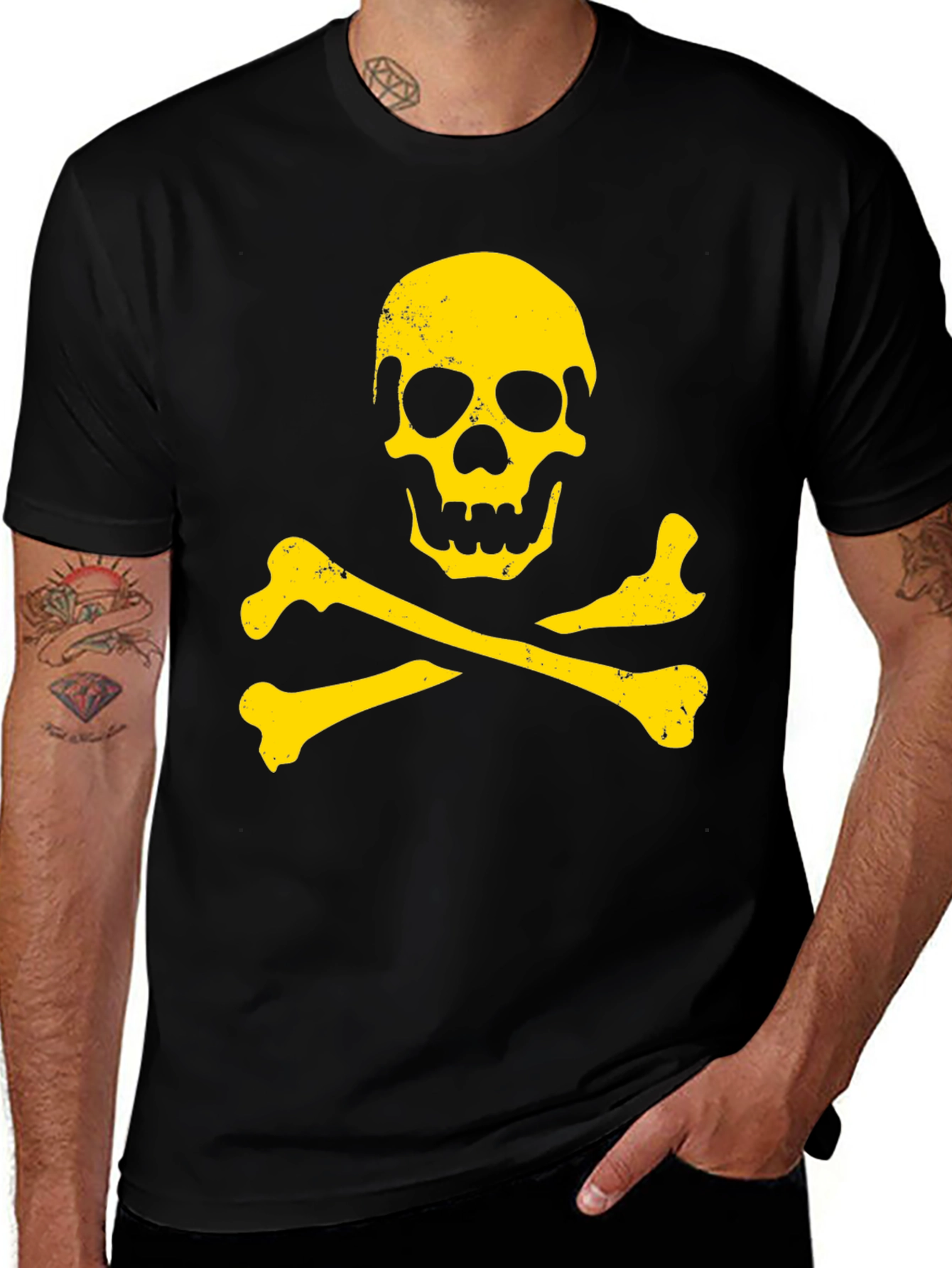 Variant 6 of Skull & Crossbones Graphic T-Shirt - Black