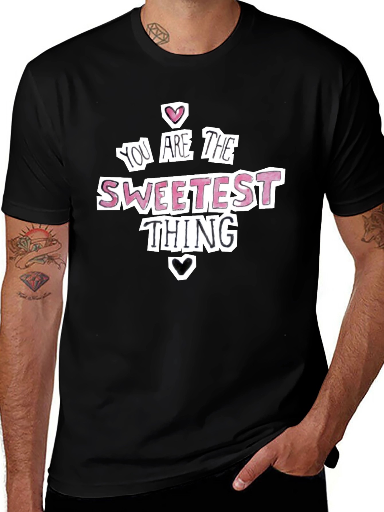 Variant 5 of Sweetest Thing Graphic Tee - Black Cotton T-Shirt