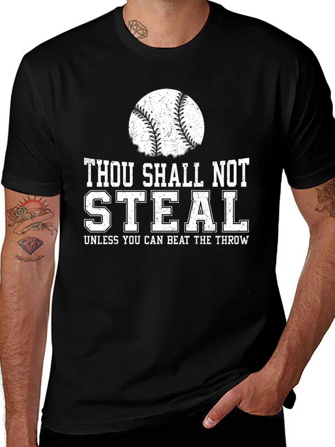 Variant 15 of Thou Shalt Not Steal Baseball T-Shirt