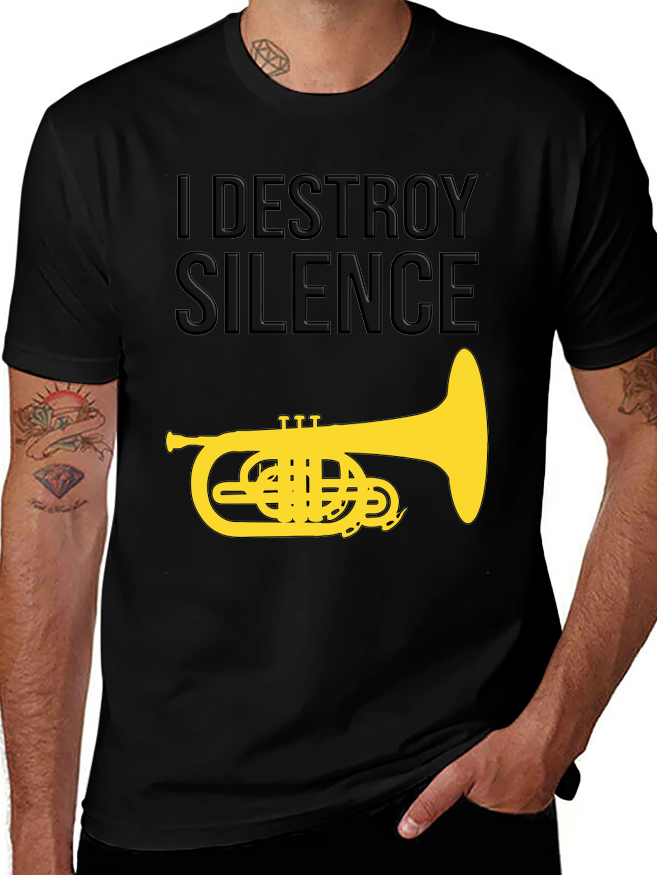 Variant 9 of I Destroy Silence T-Shirt - Music Humor