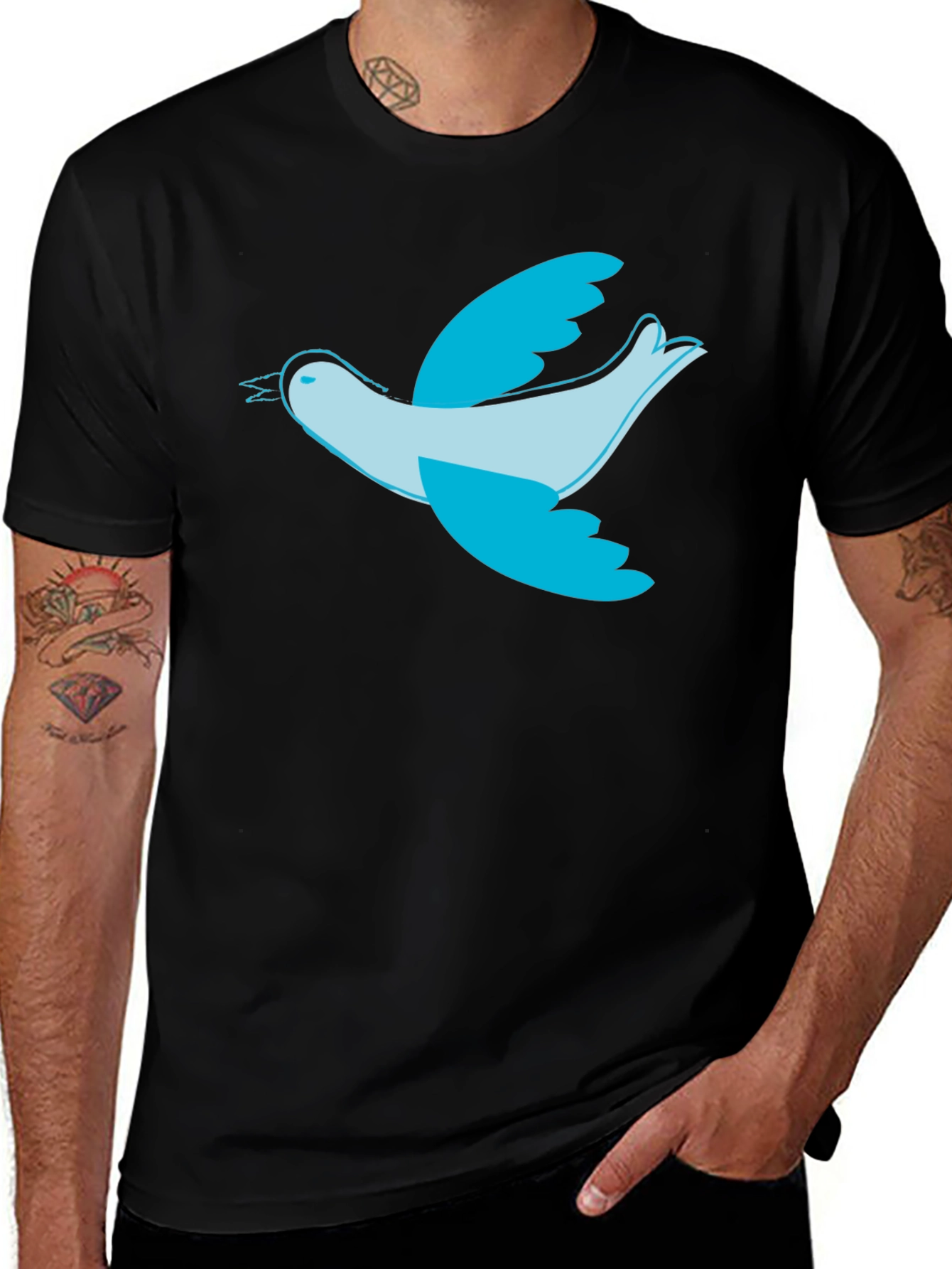 Bird Graphic Black T-Shirt