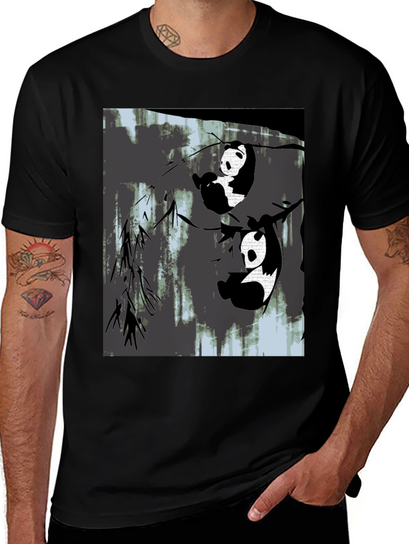 Variant 30 of Panda Graphic Black T-Shirt