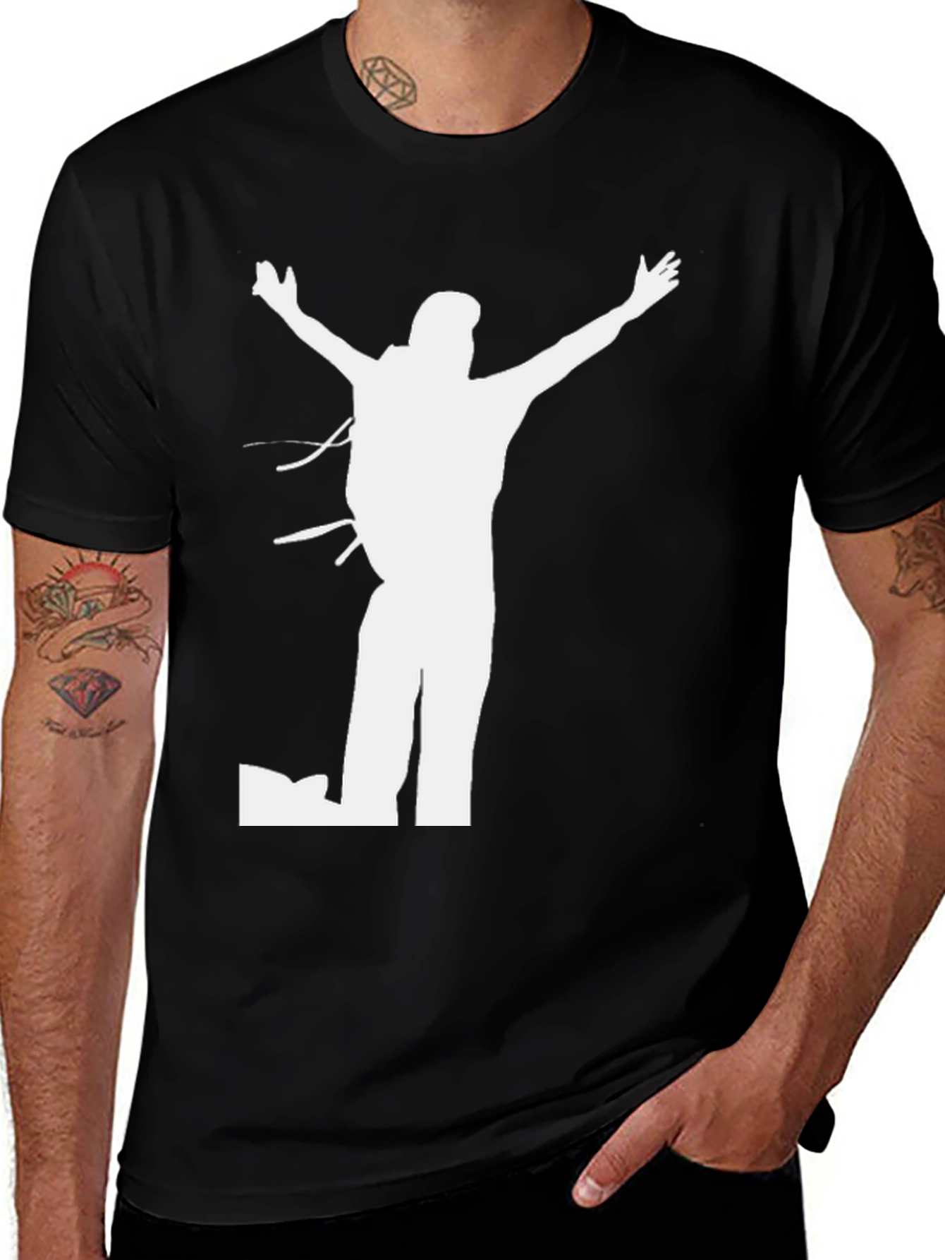 Variant 15 of Hiker Graphic Tee - Black Adventure T-Shirt