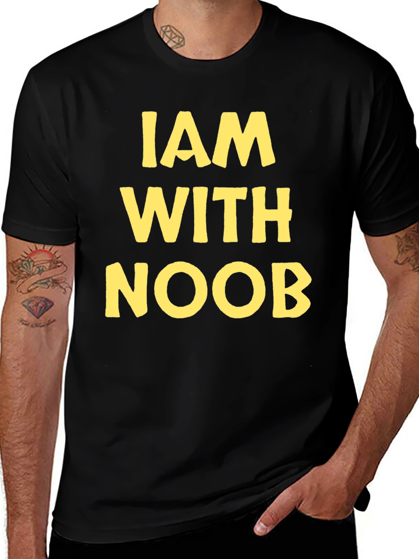 Variant 30 of I AM WITH NOOB Graphic T-Shirt - Funny Gaming Tee