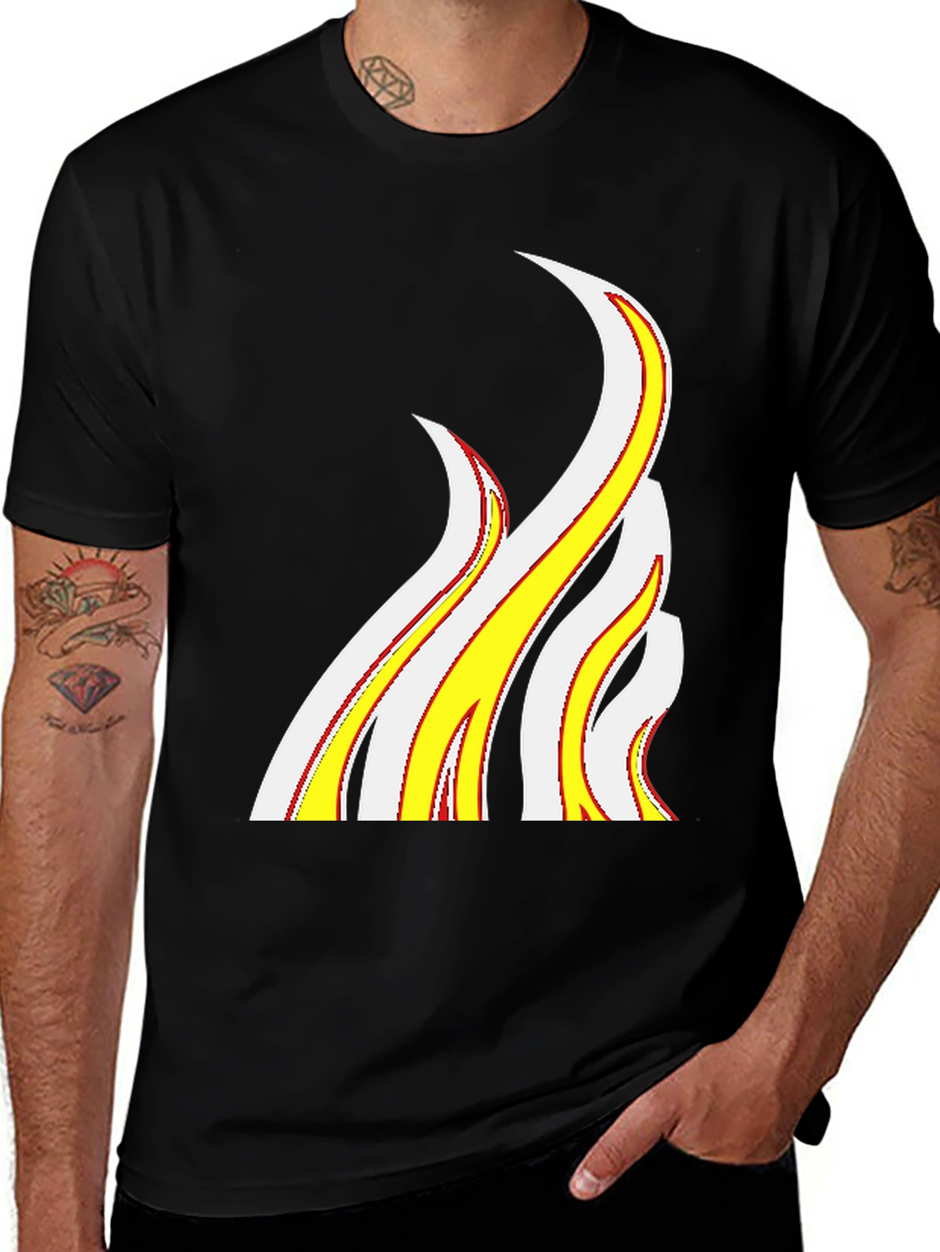 Variant 30 of Flame Graphic Black T-Shirt - Bold Style