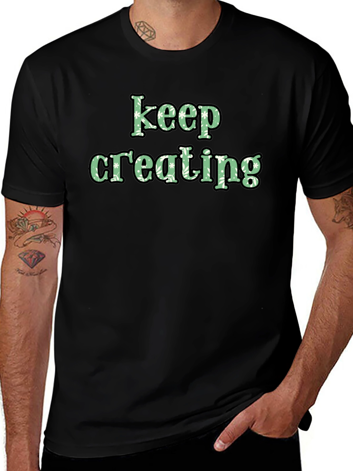 Variant 10 of Keep Creating Black Graphic Tee