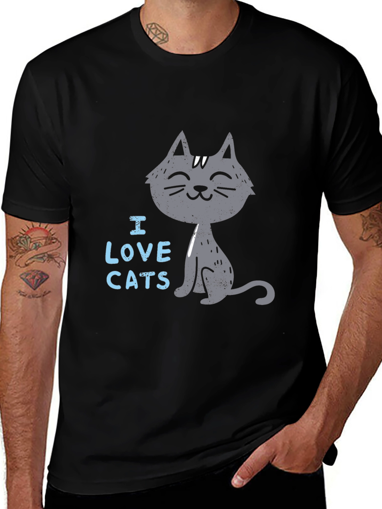 Variant 25 of I Love Cats T-Shirt - Casual Cat Lover Tee