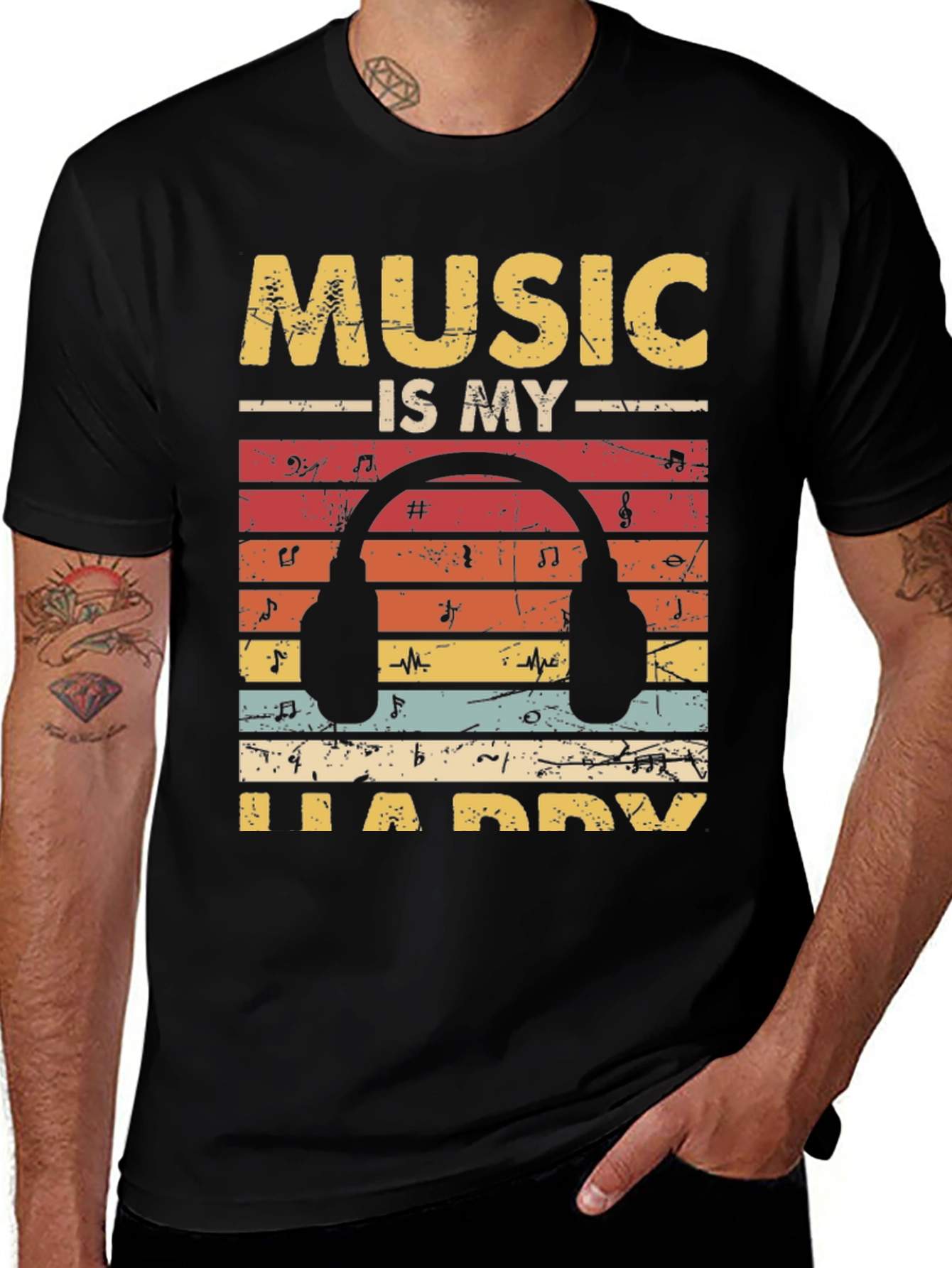 Variant 4 of Music is My Happy Place Graphic T-Shirt