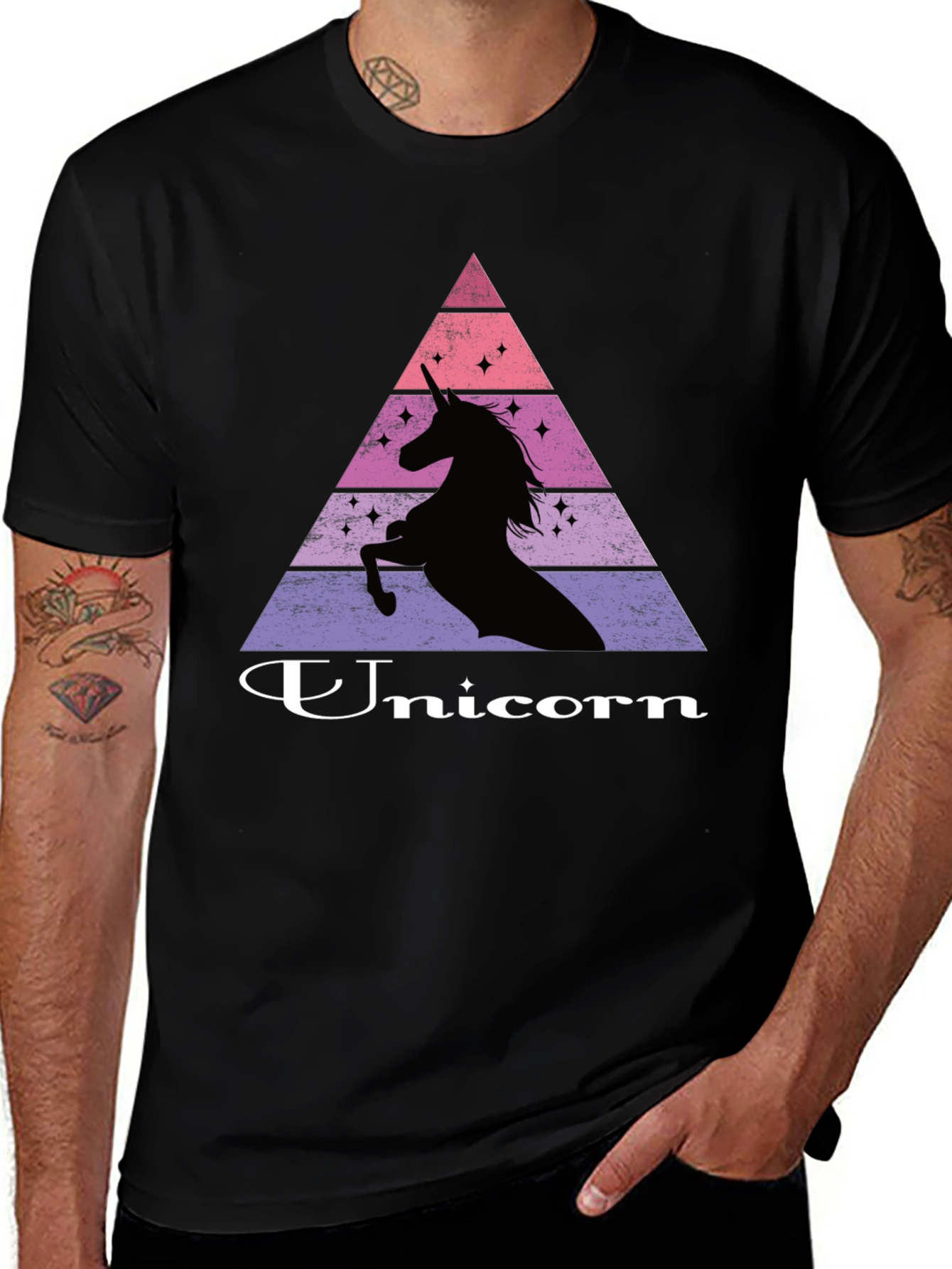Variant 16 of Unicorn Silhouette Graphic Print Black T-Shirt